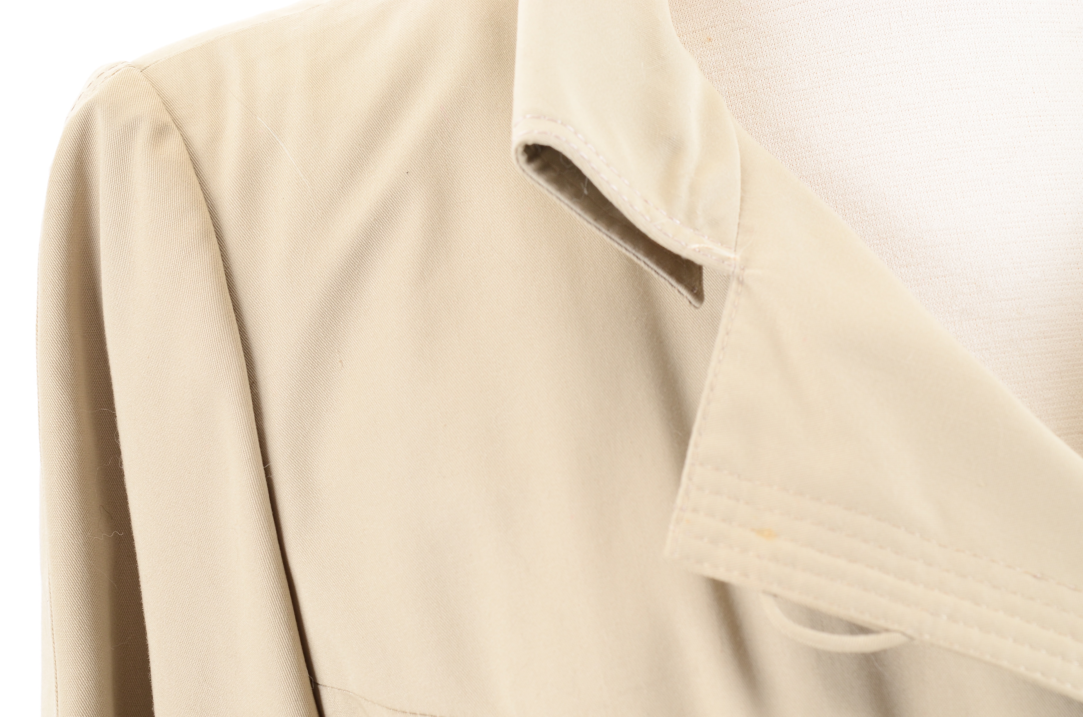 Twill Trenchcoat With Removable Silver Blu Iemura Fur Lining