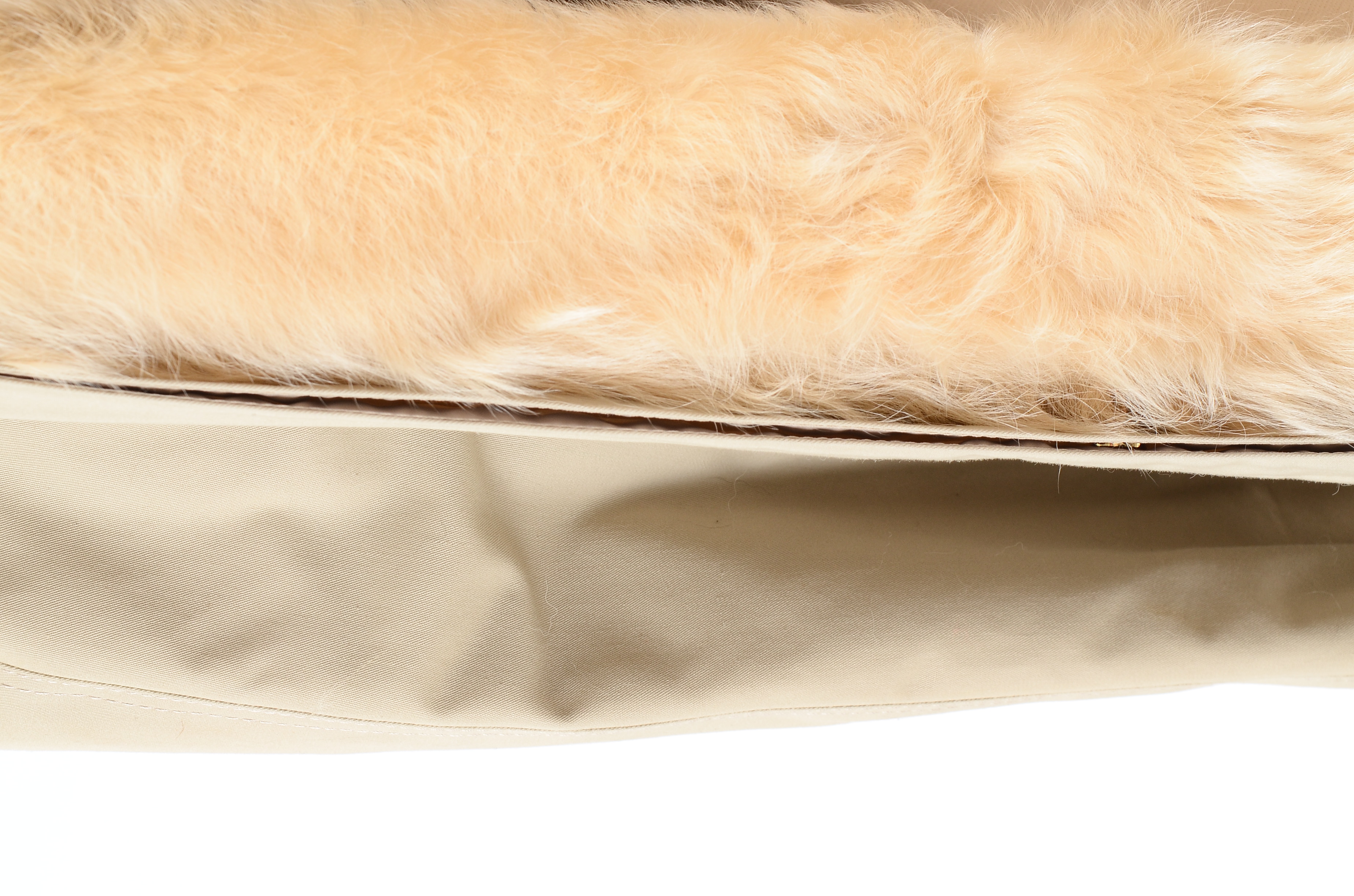 Twill Trenchcoat With Removable Silver Blu Iemura Fur Lining