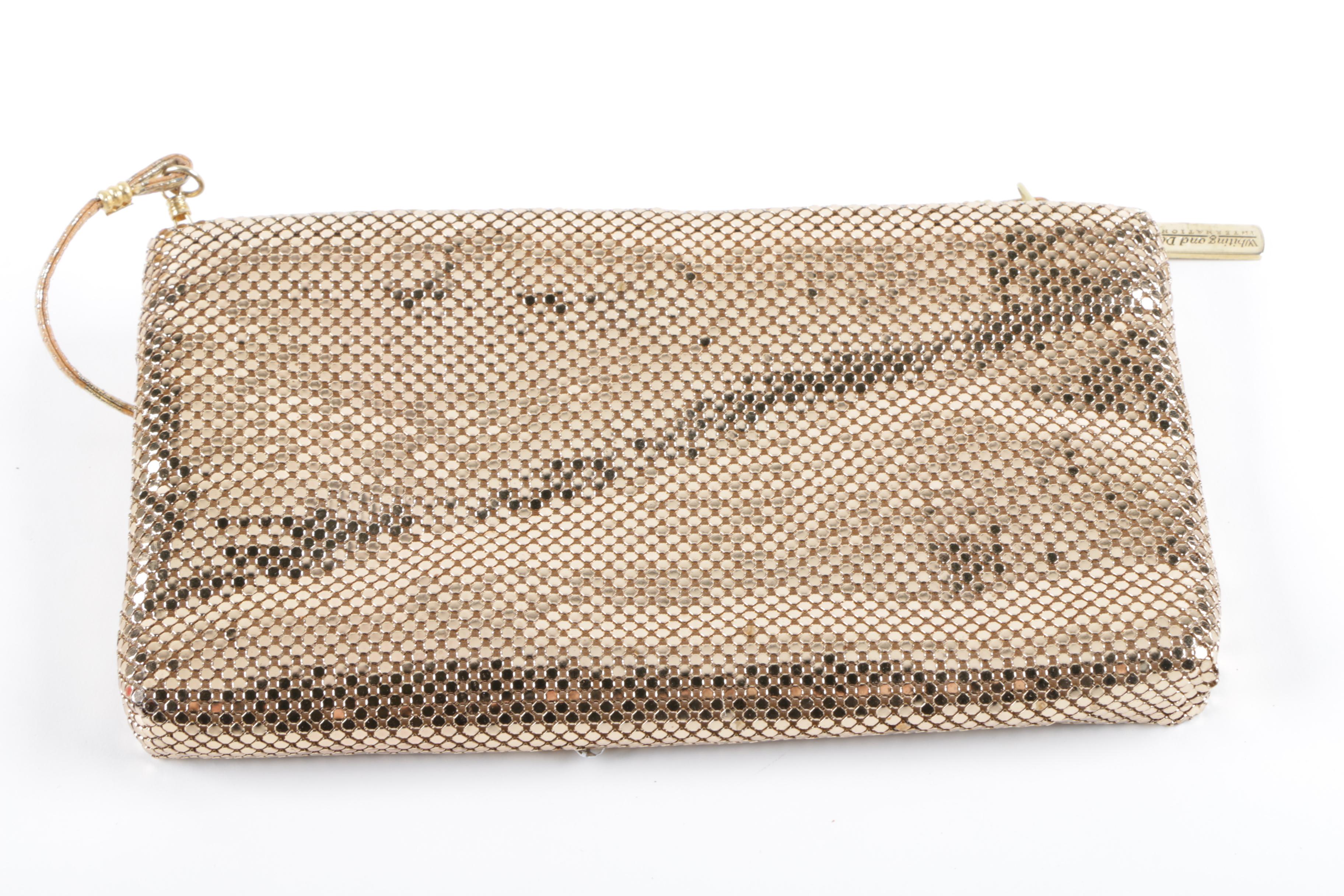 Whiting & Davis International Gold Tone Metal Mesh Evening Bag and Belt