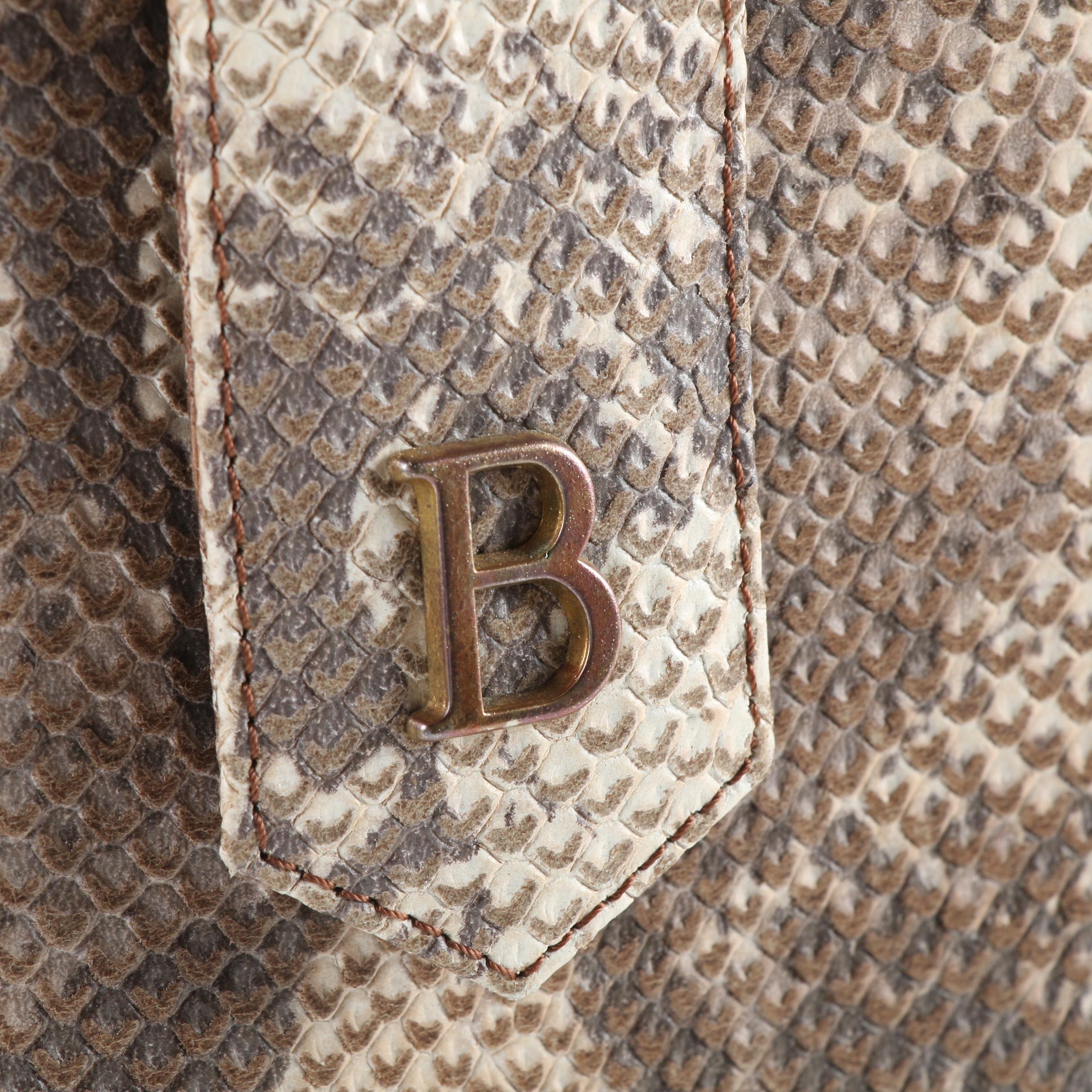 Bencivenga Couture Snakeskin Embossed Leather Handbag