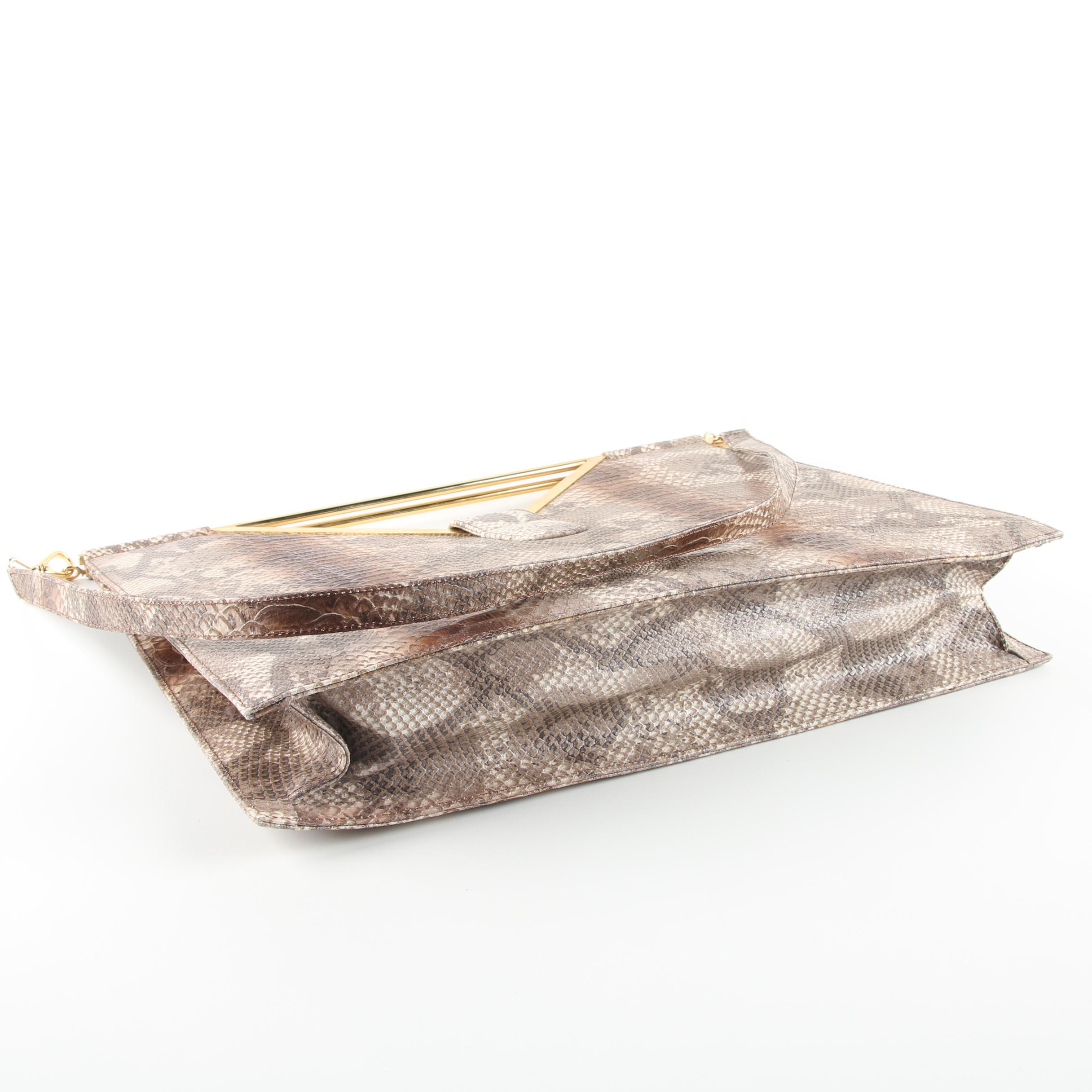 Bencivenga Couture Snakeskin Embossed Leather Handbag