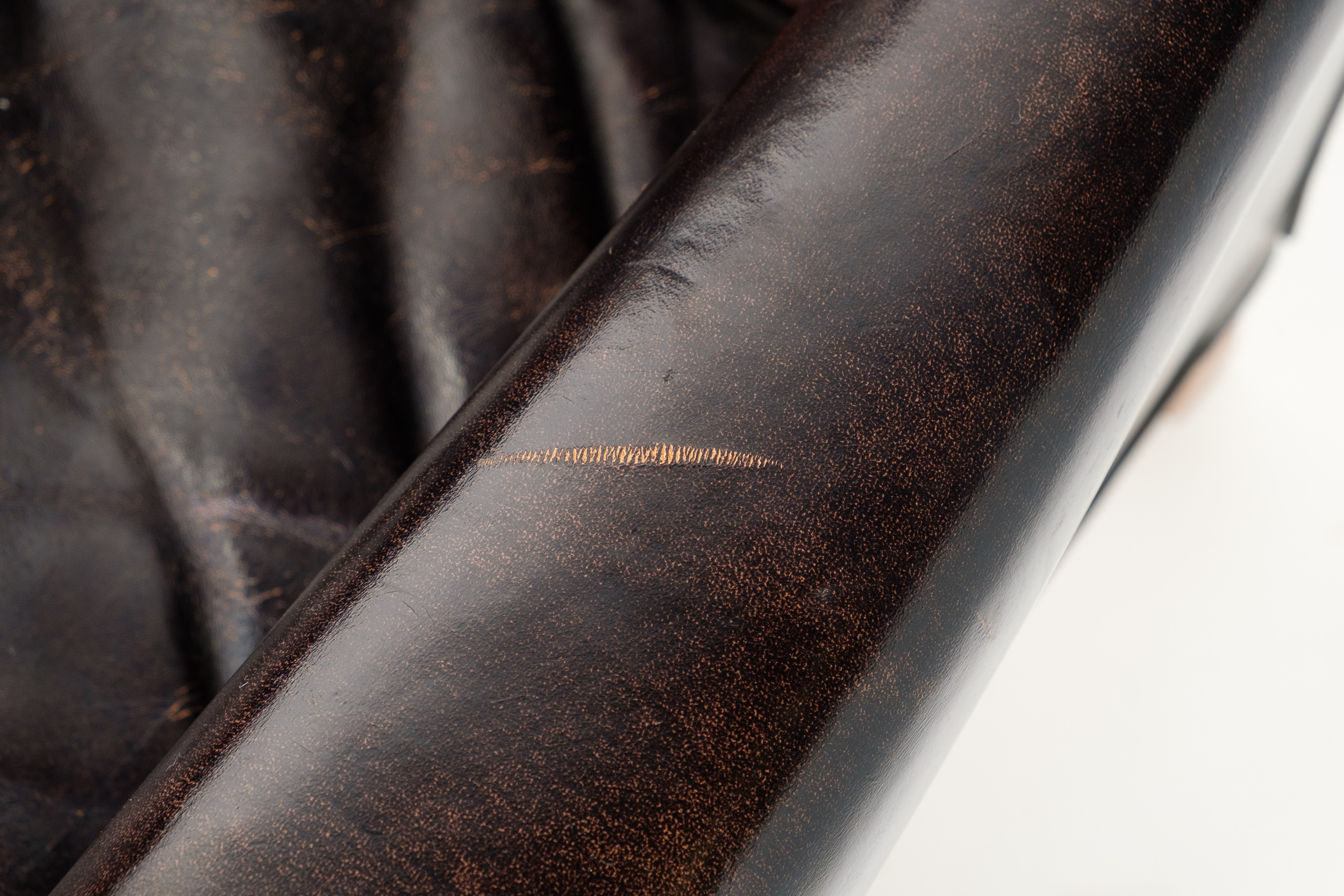 Vintage Leather Armchair and Ottoman by Hickory Chair Company