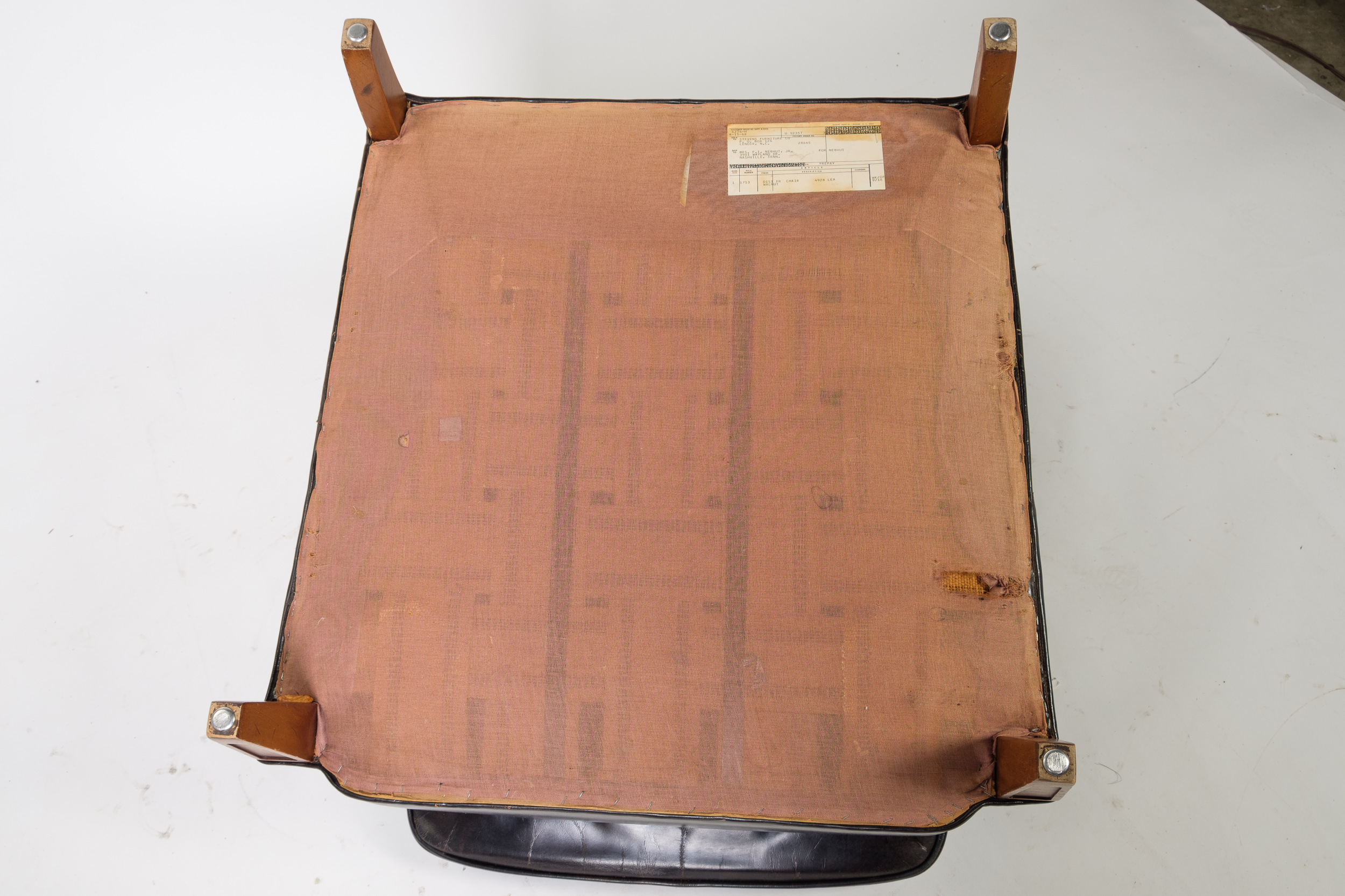 Vintage Leather Armchair and Ottoman by Hickory Chair Company