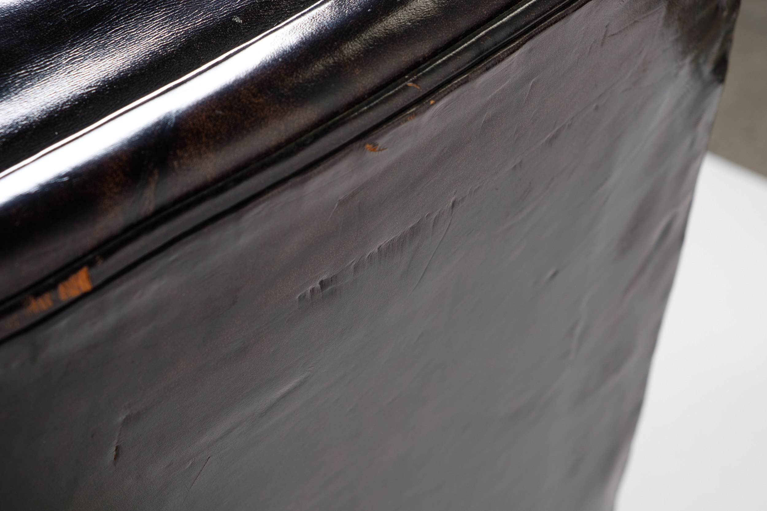 Vintage Leather Armchair and Ottoman by Hickory Chair Company