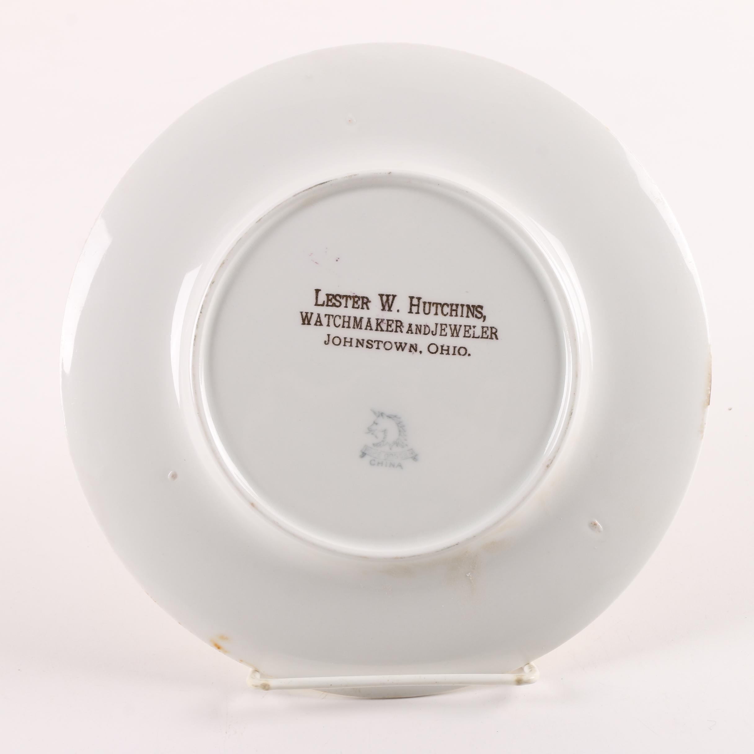 Antique Promotional Pope Gosser 1910 Calendar Plate with Lighthouse Design