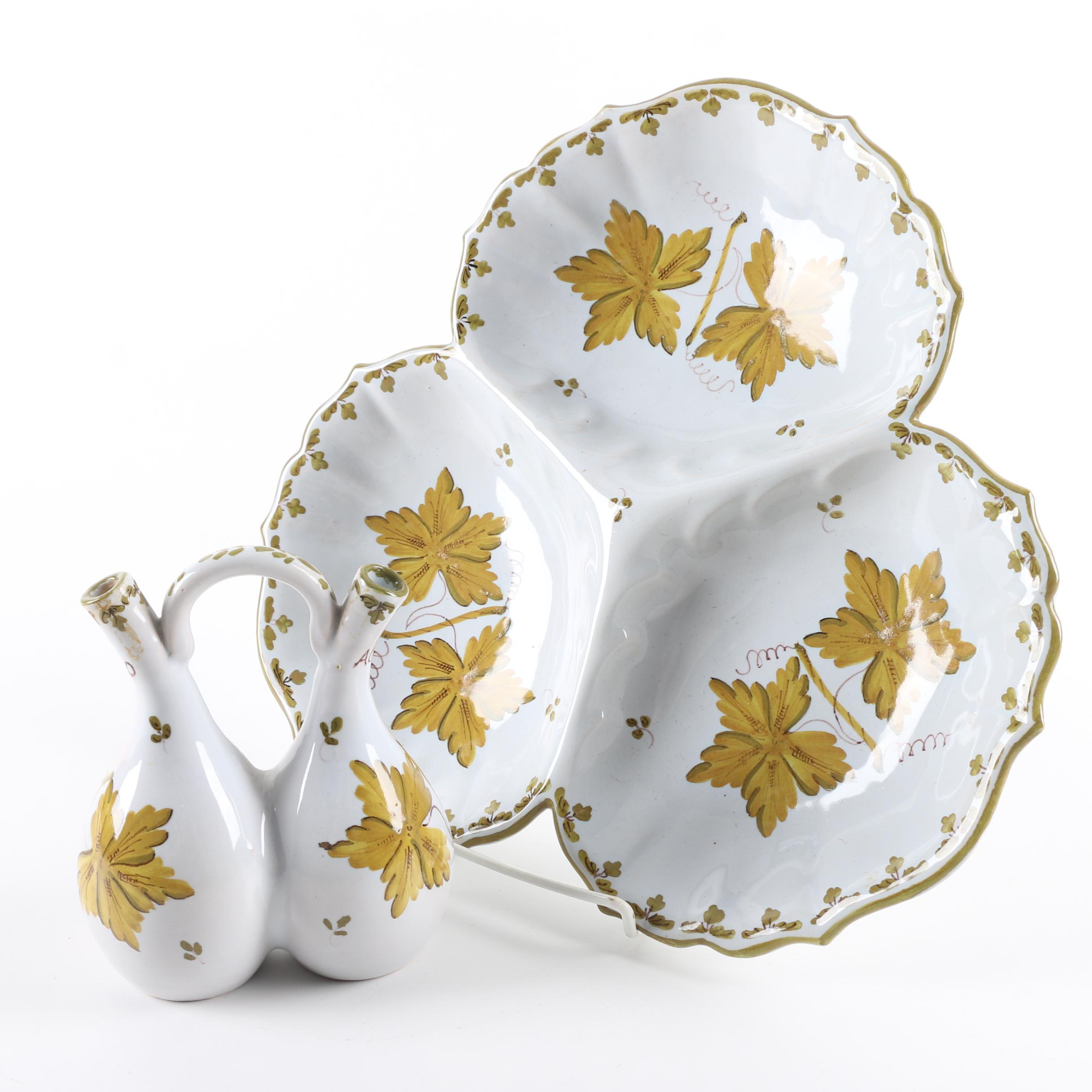 Vintage Hand Painted Maiolica Italian Tableware