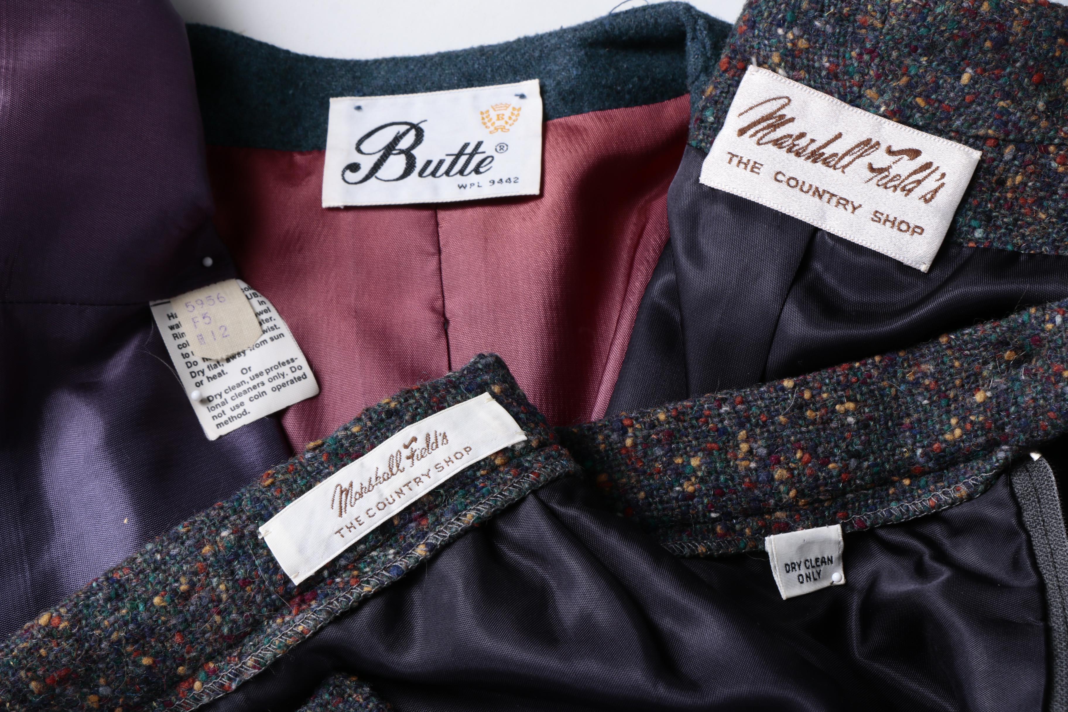 Women's Vintage Marshall Field's Wool Skirt Suit and Butte Jacket