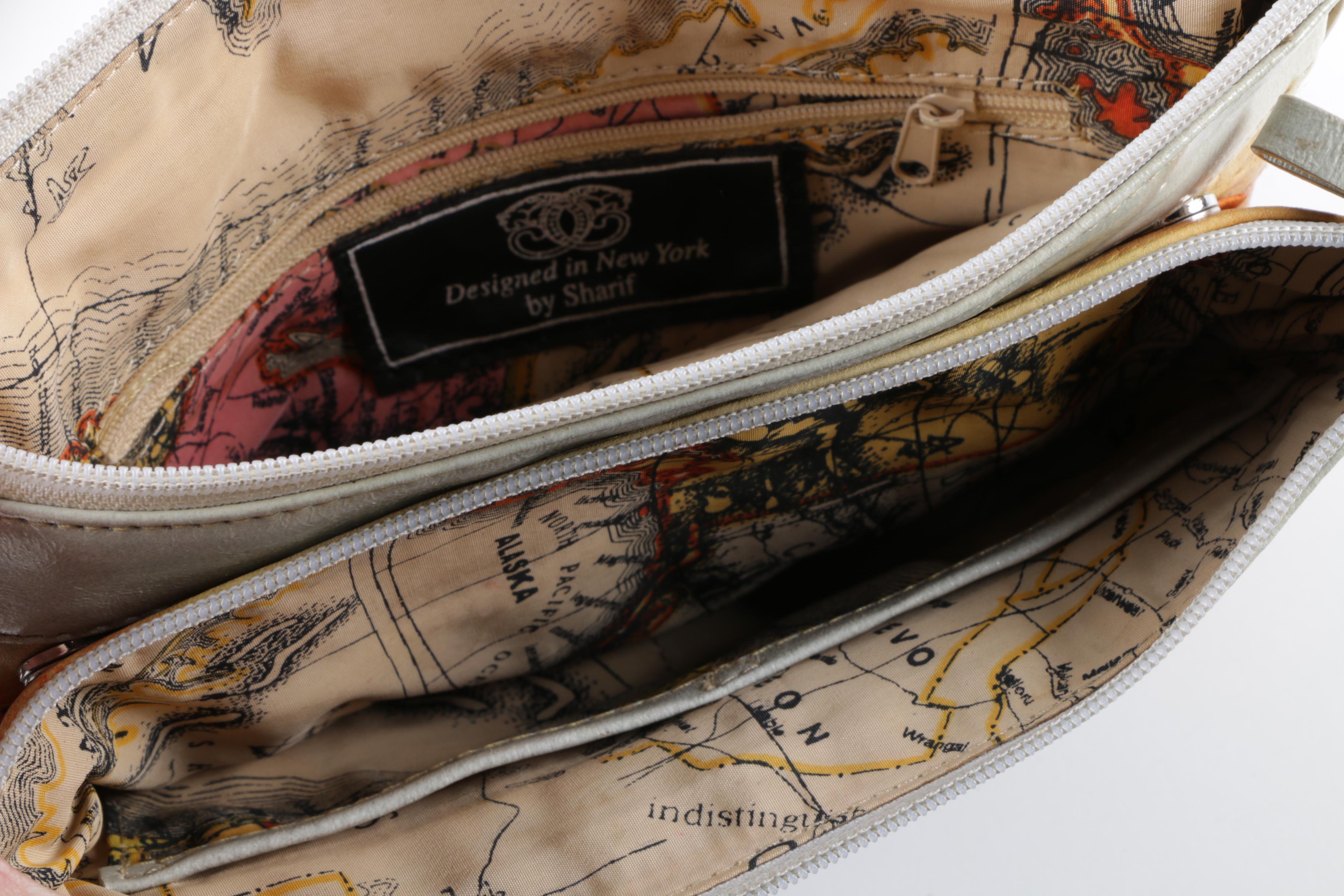 Sharif New York Painted Ocean Scene Leather Bag