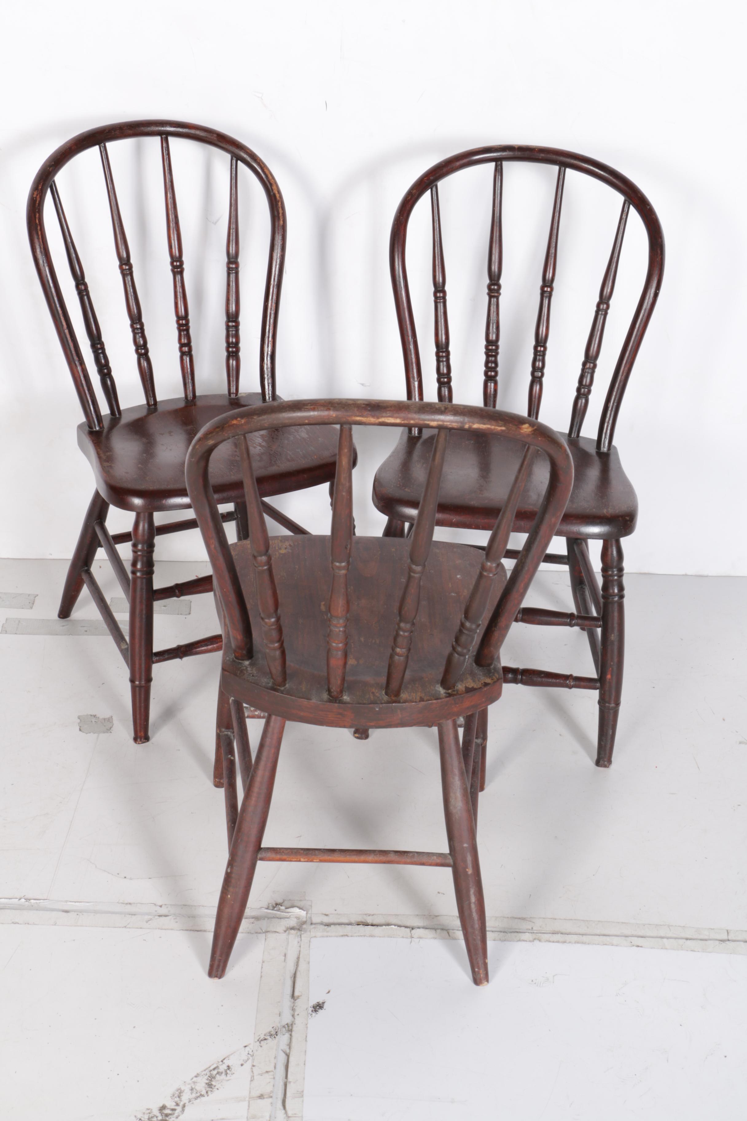 Set of Three Vintage Windsor Side Chairs