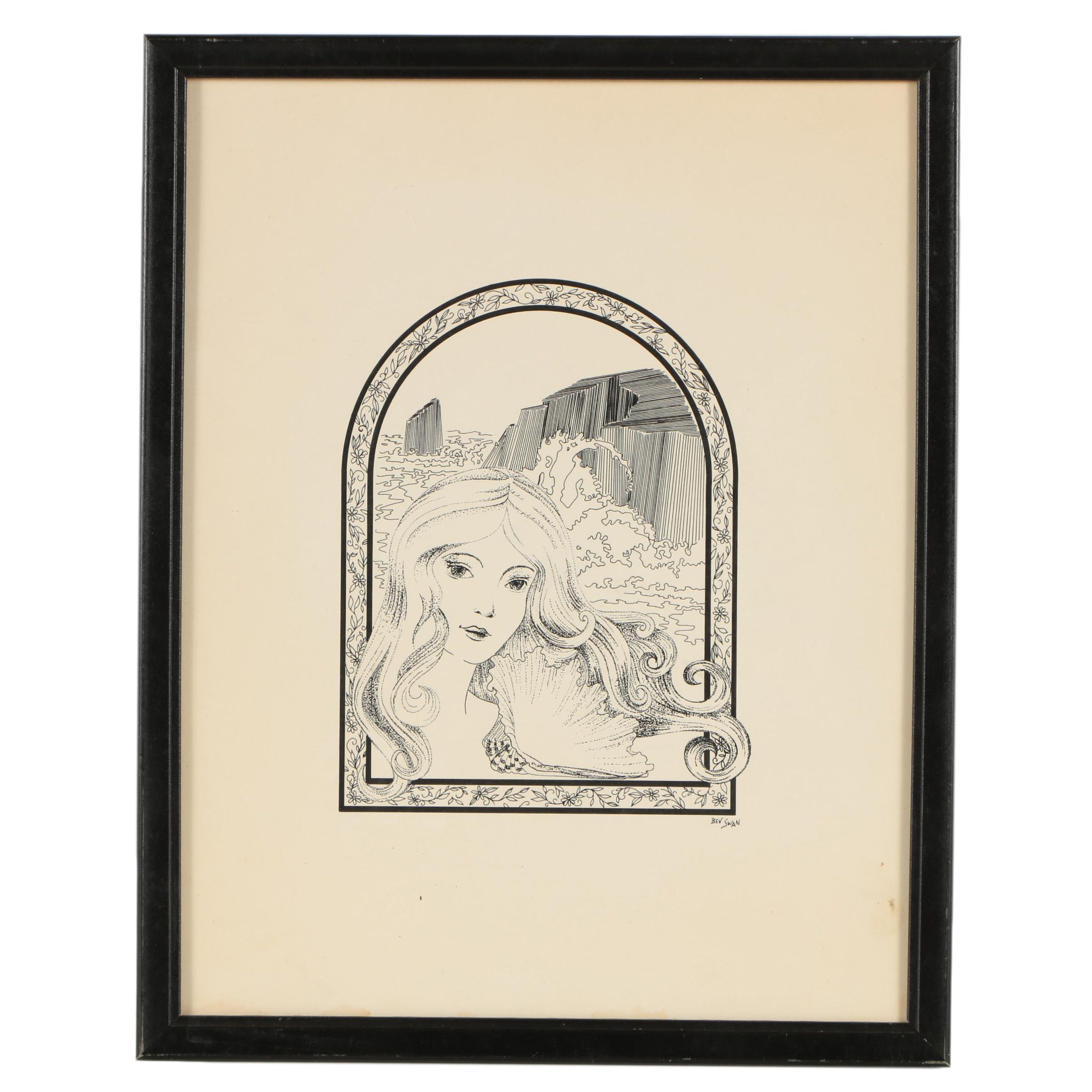 Bev Swan Ink Drawing