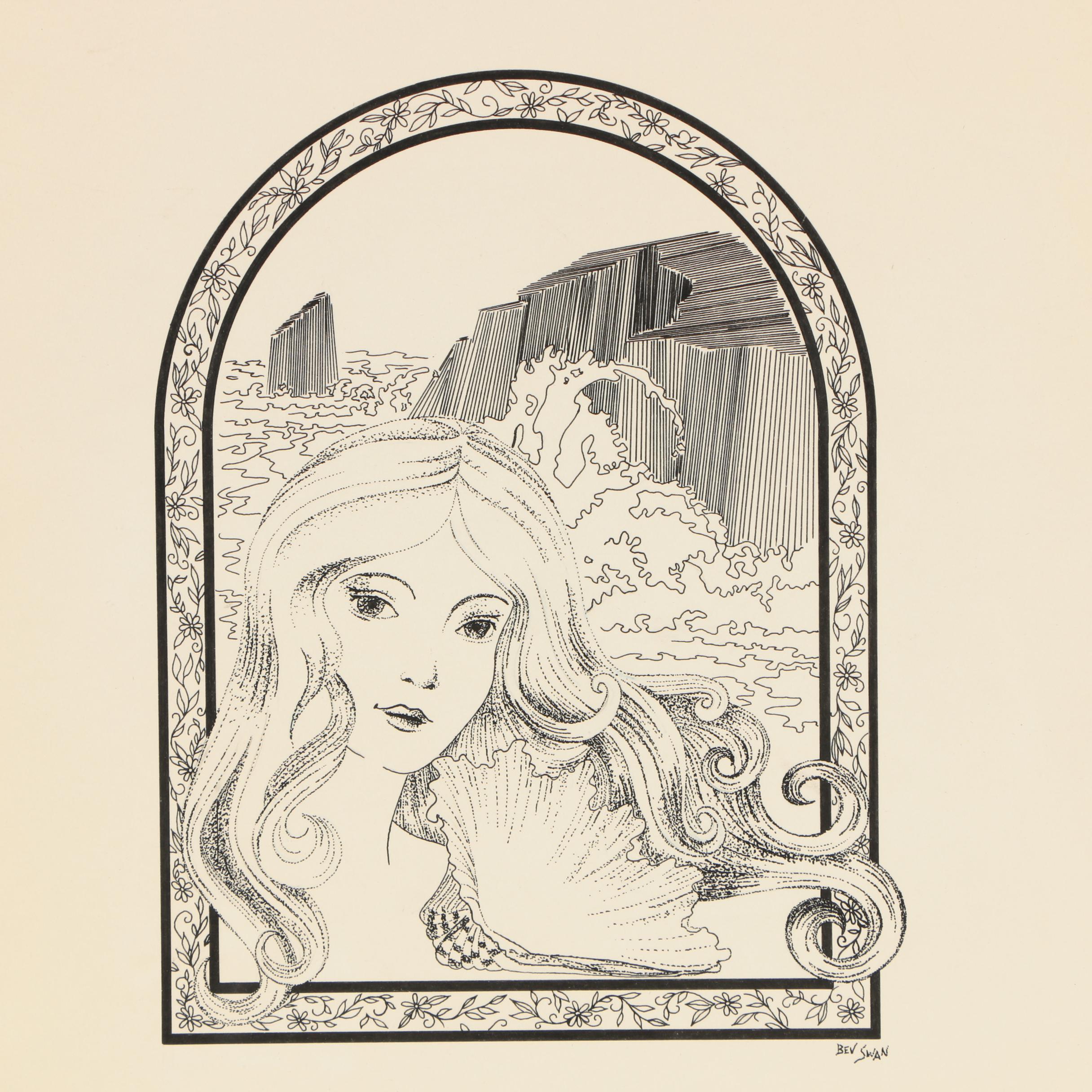 Bev Swan Ink Drawing