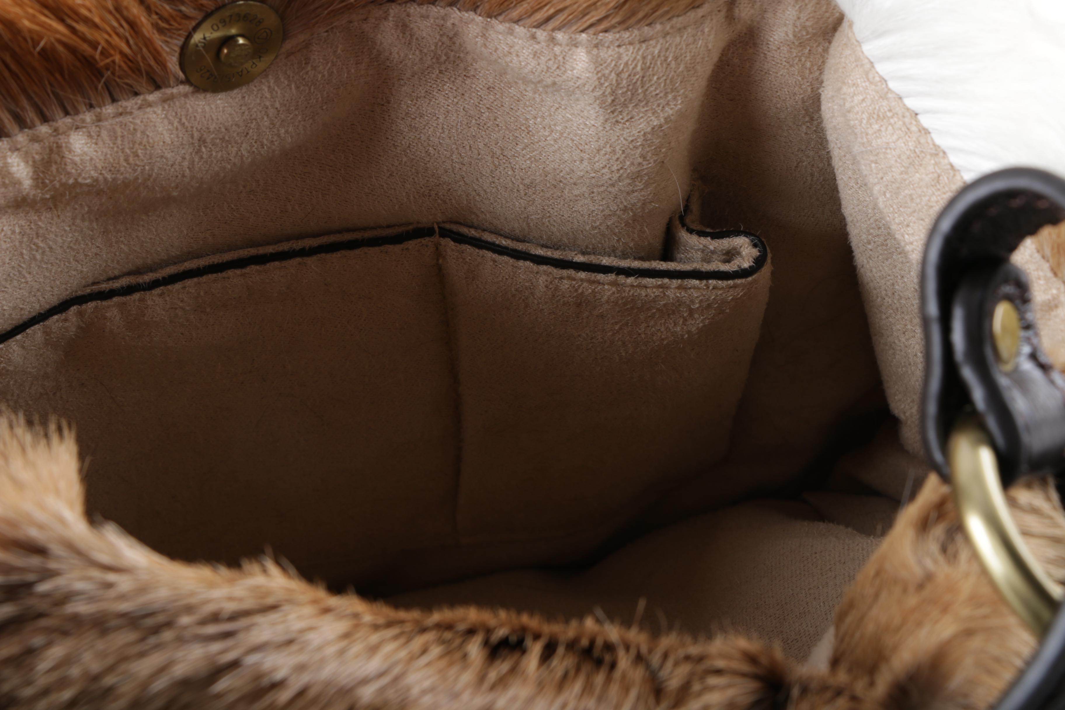 Diane Gail South African Springbok Hide and Black Leather Shoulder Bag