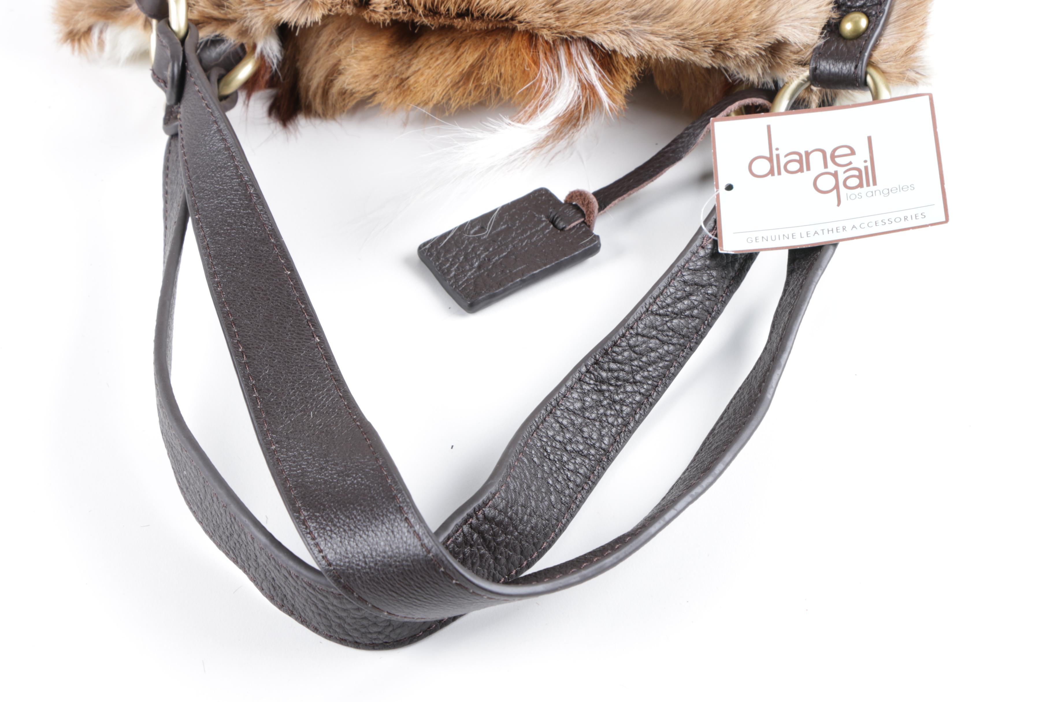 Diane Gail South African Springbok Hide and Black Leather Shoulder Bag