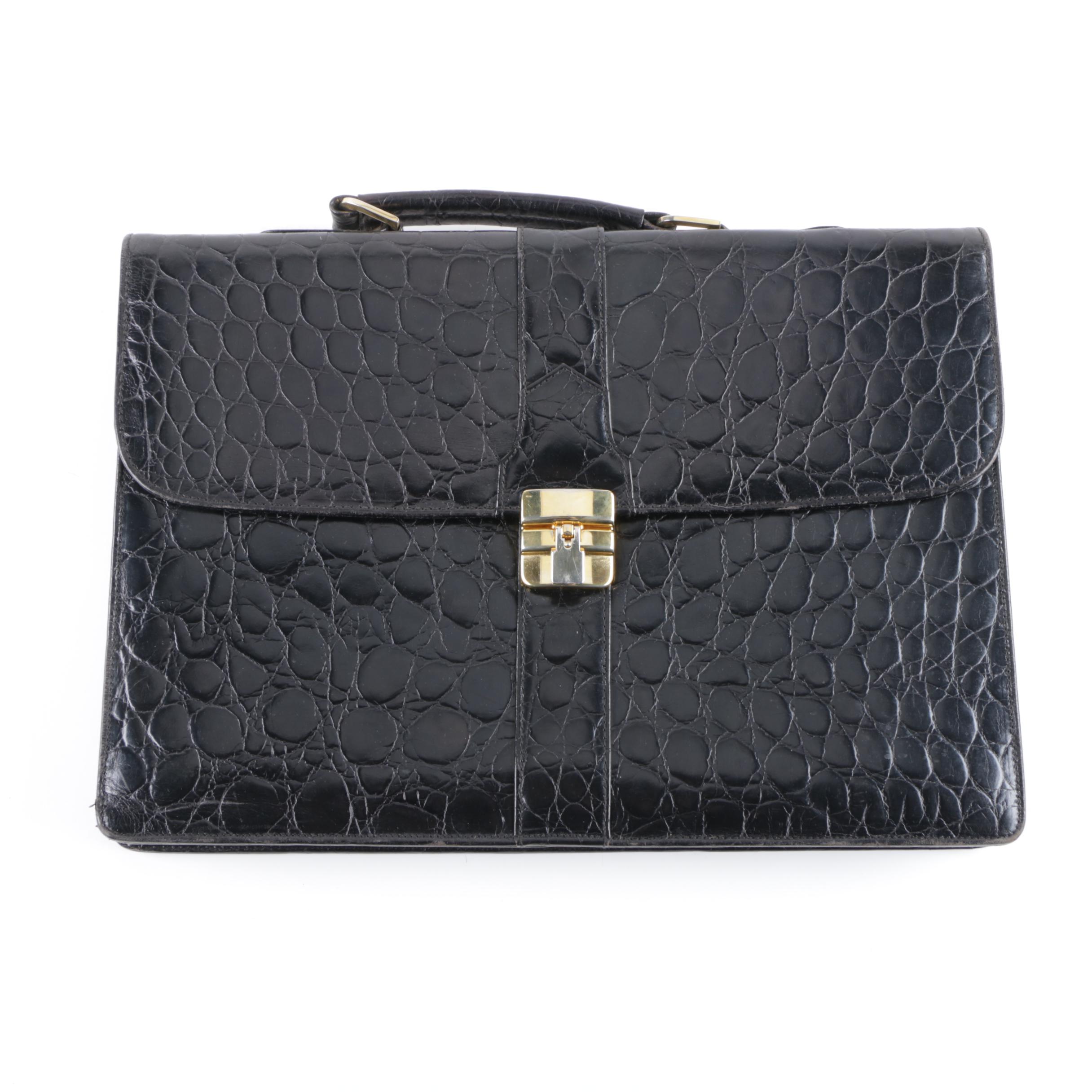 Embossed Leather Briefcase