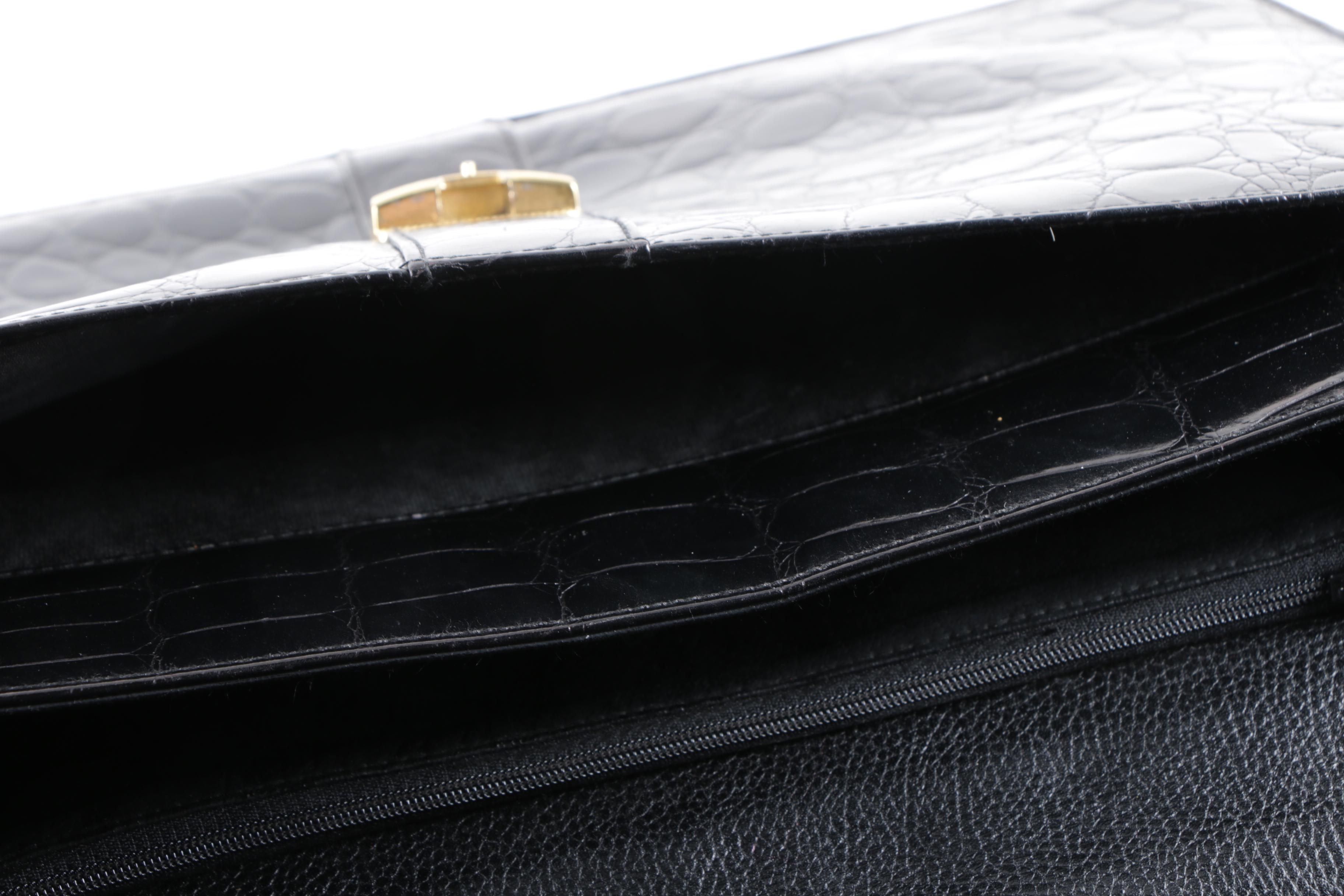 Embossed Leather Briefcase