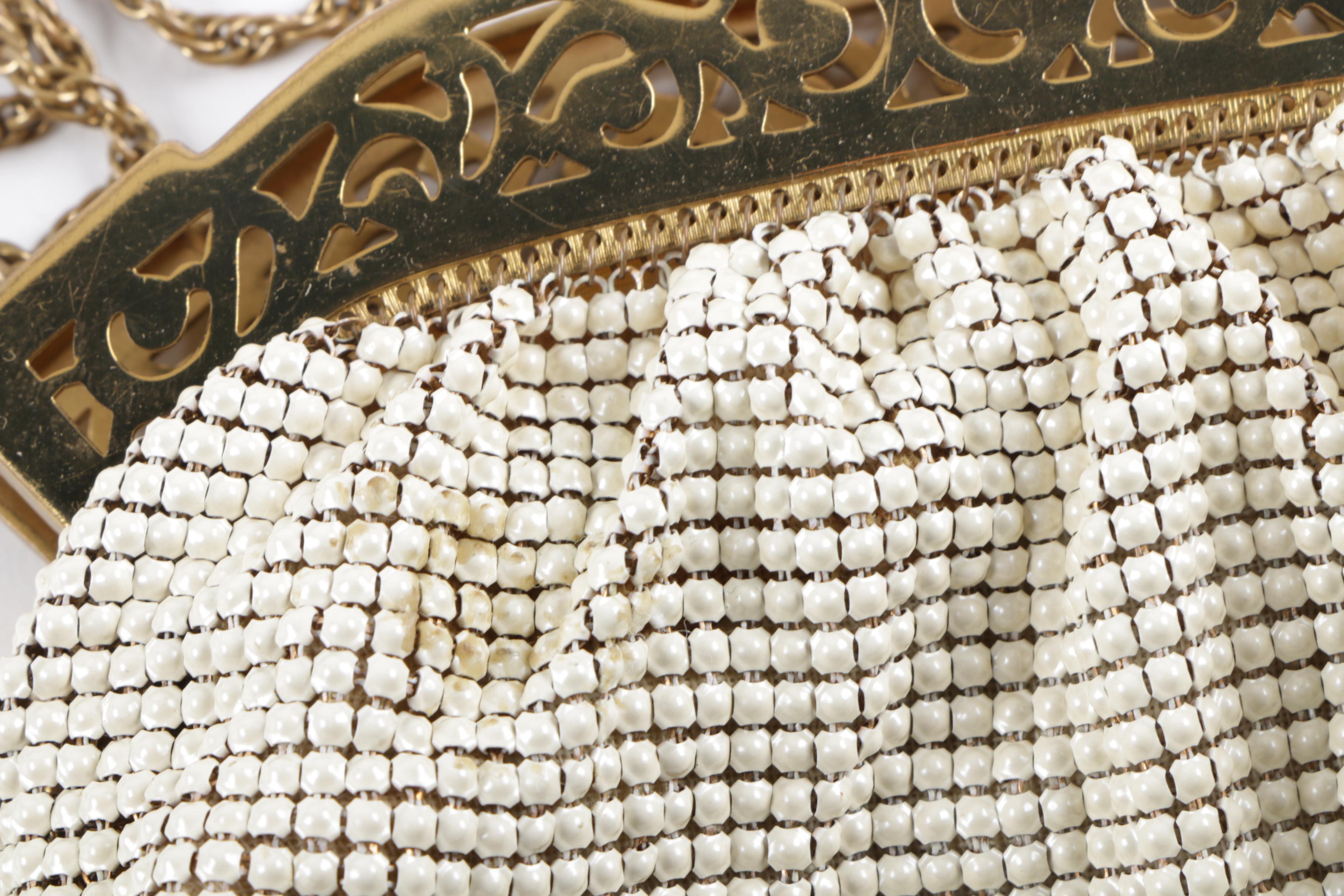 Vintage Floral Cross Stitch and Metal Mesh Evening Bags