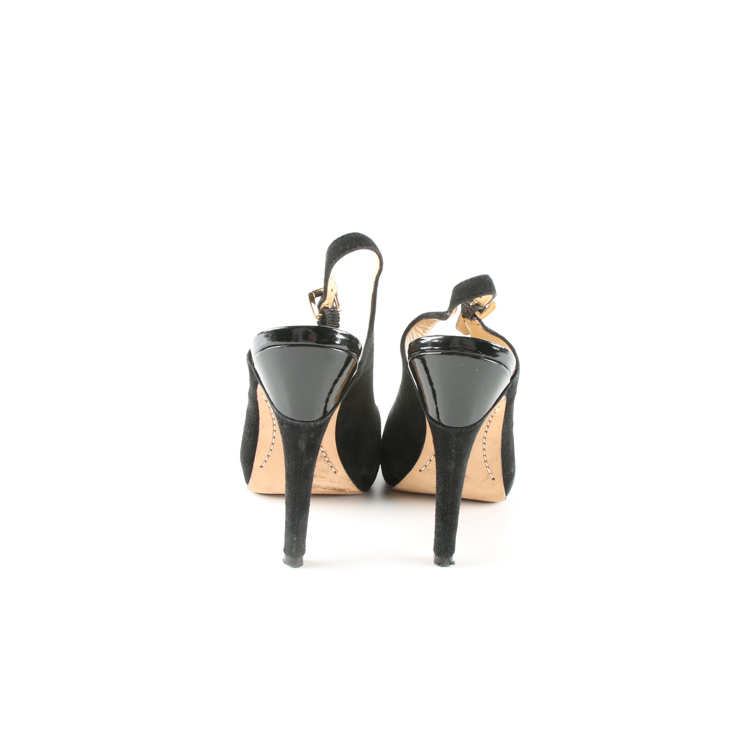 Boutique 9 Black Suede Slingback Pumps