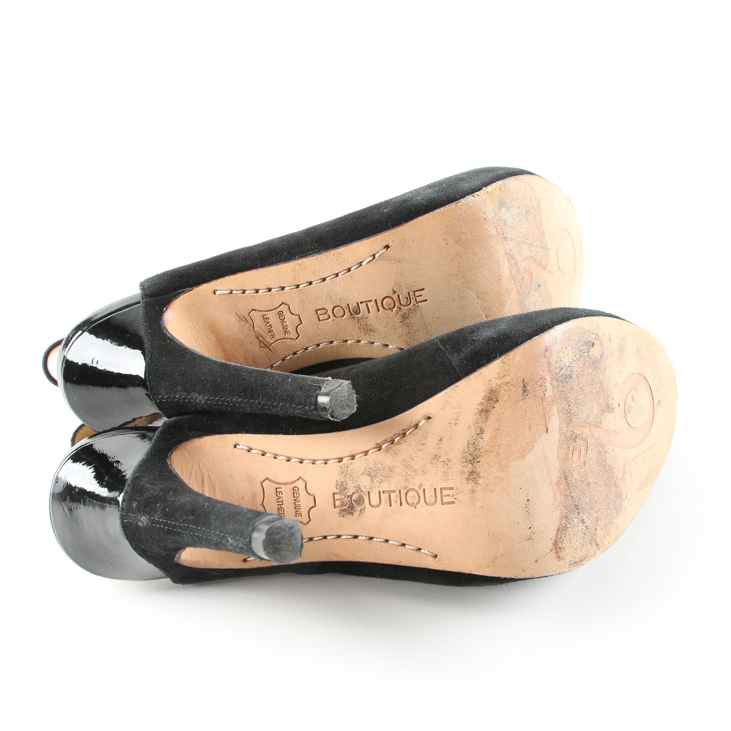 Boutique 9 Black Suede Slingback Pumps