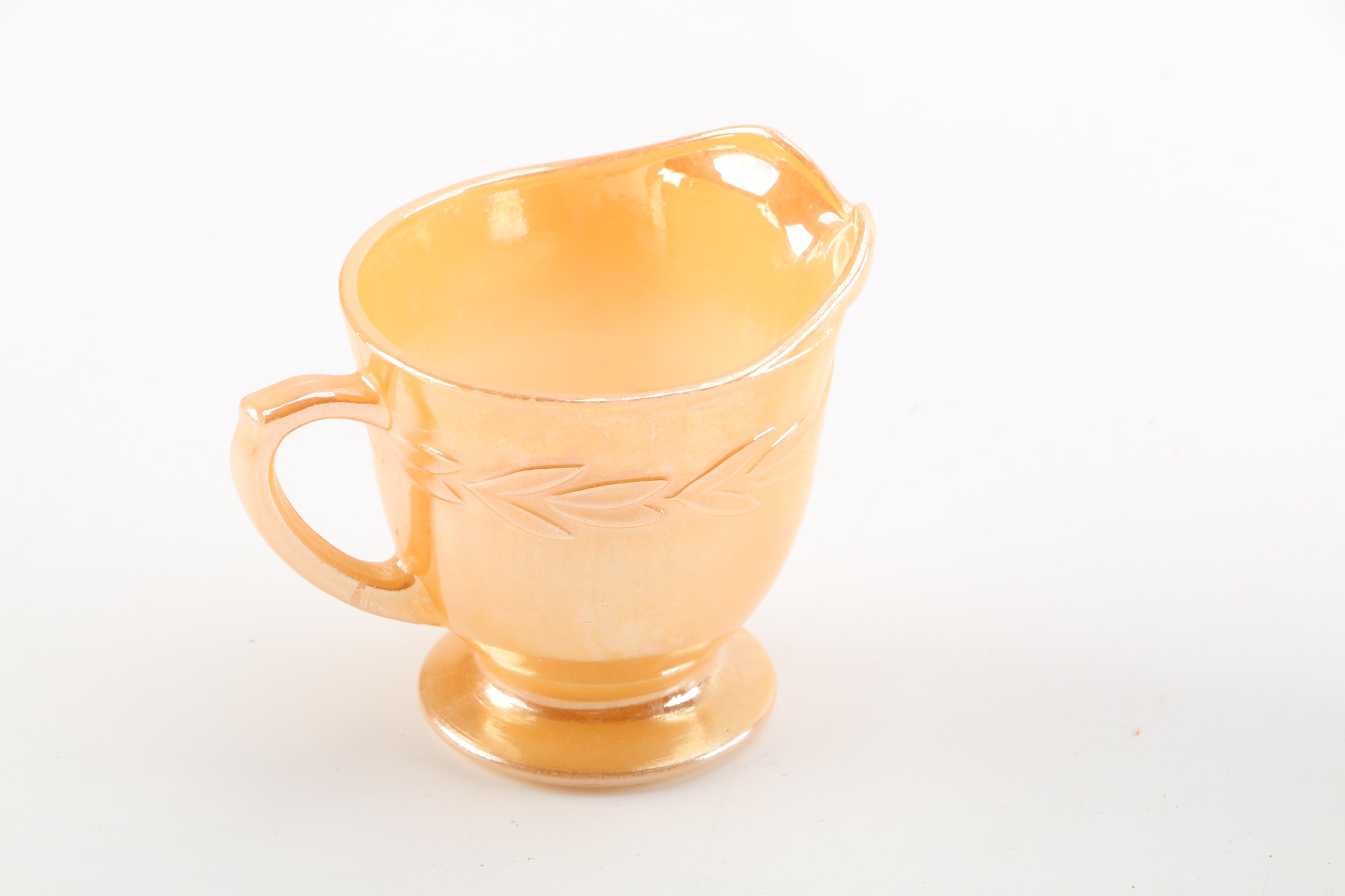 Wedgwood Jasperware Plate, Fire-King "Peach Laurel Lustre" Creamer and More
