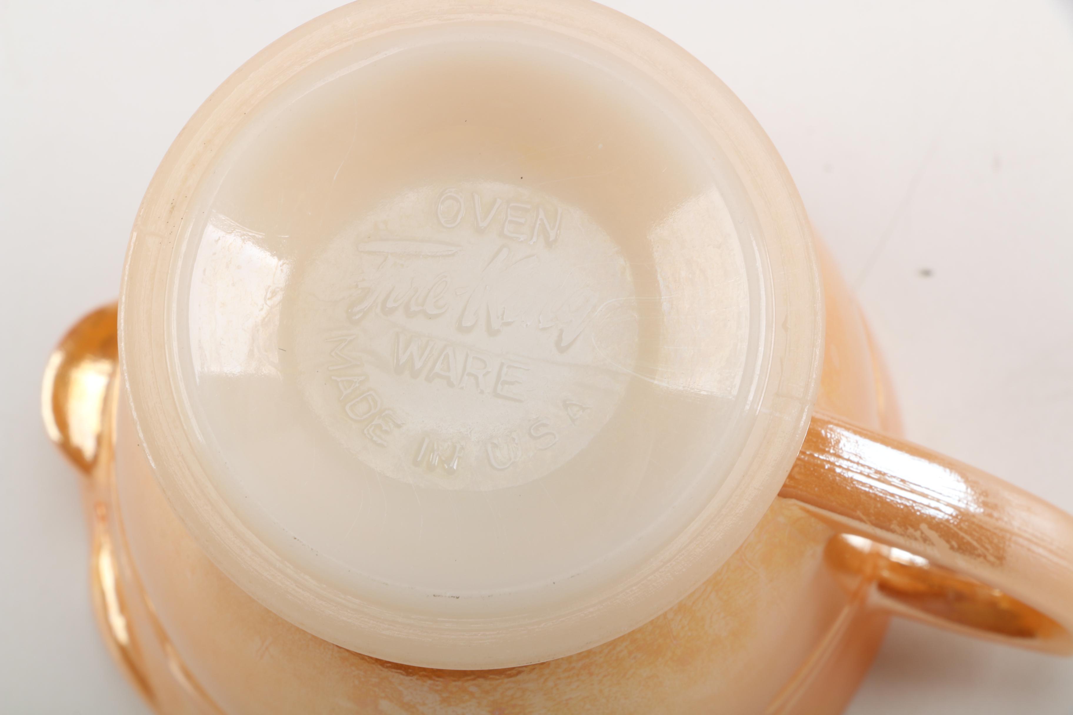 Wedgwood Jasperware Plate, Fire-King "Peach Laurel Lustre" Creamer and More