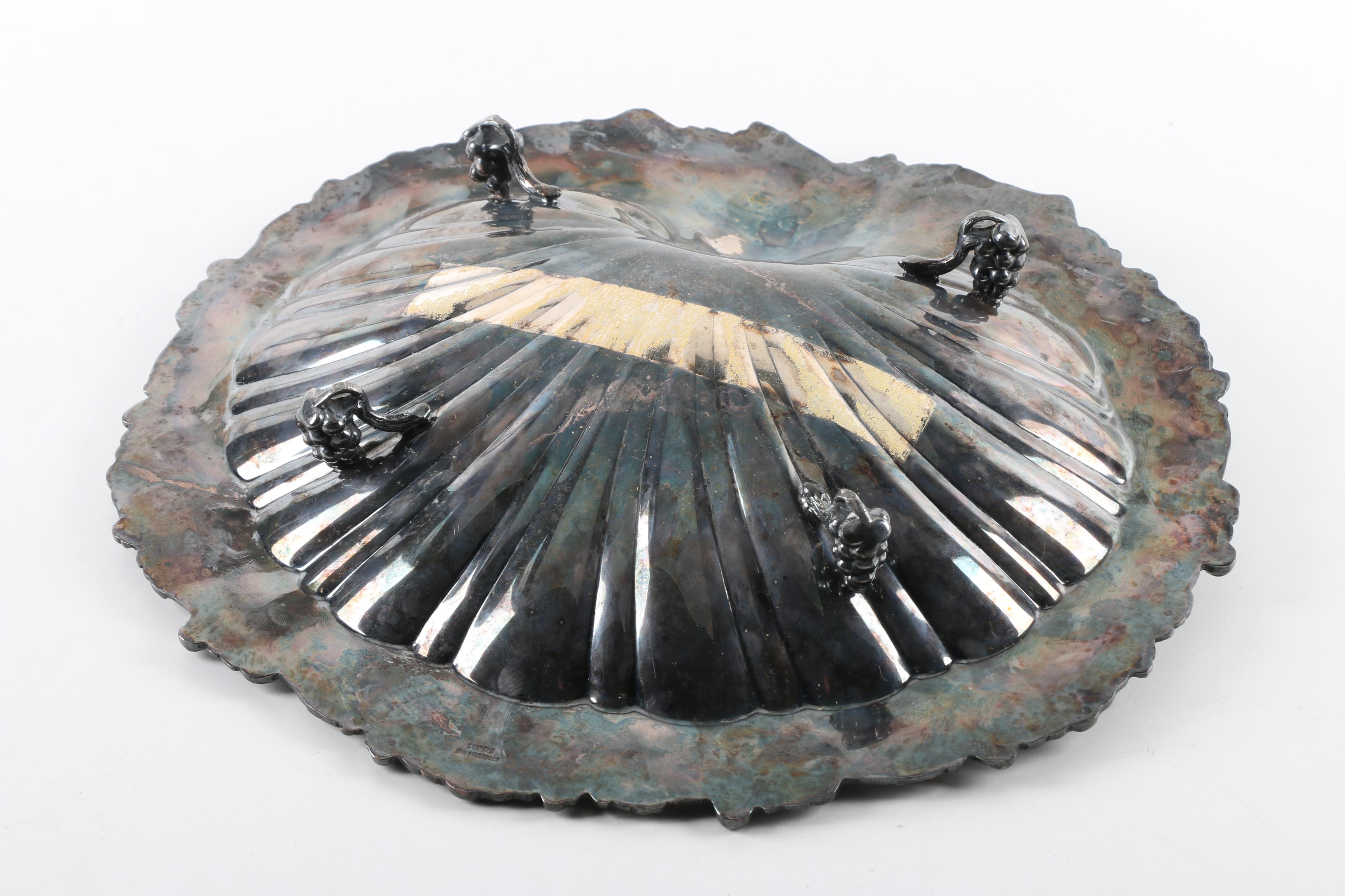 Vintage Silver Plate Shell Dish from Gump's of San Francisco