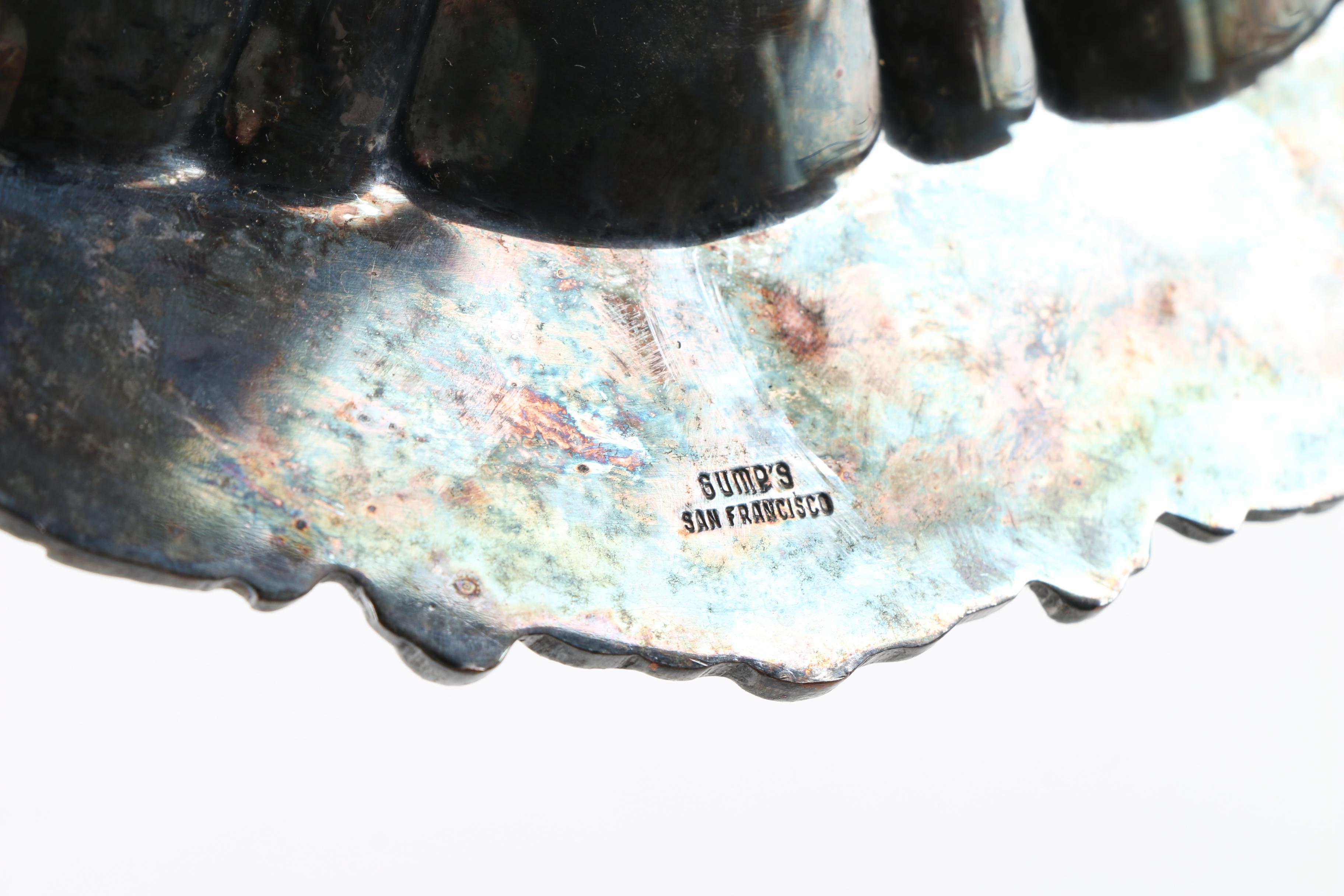 Vintage Silver Plate Shell Dish from Gump's of San Francisco