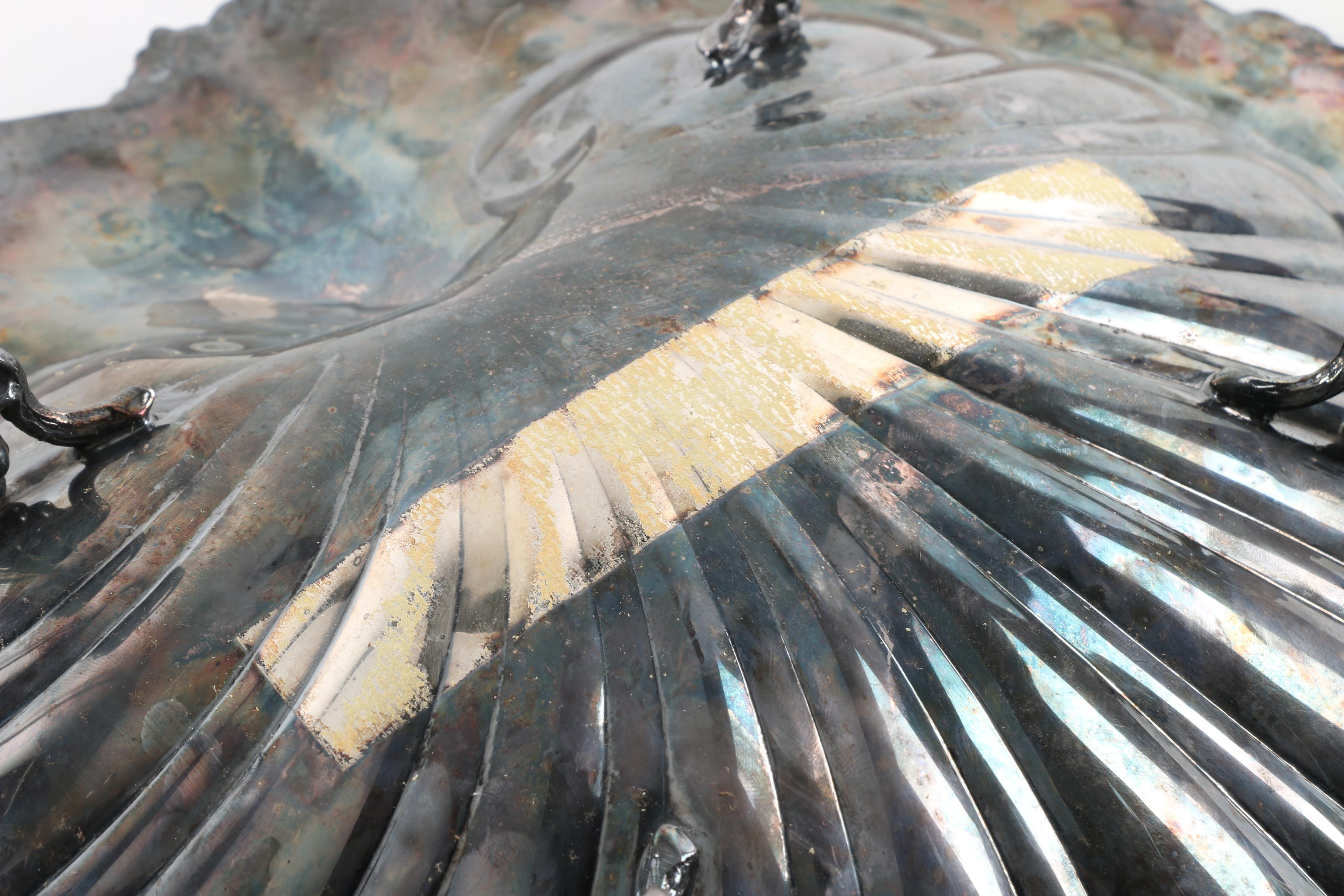 Vintage Silver Plate Shell Dish from Gump's of San Francisco