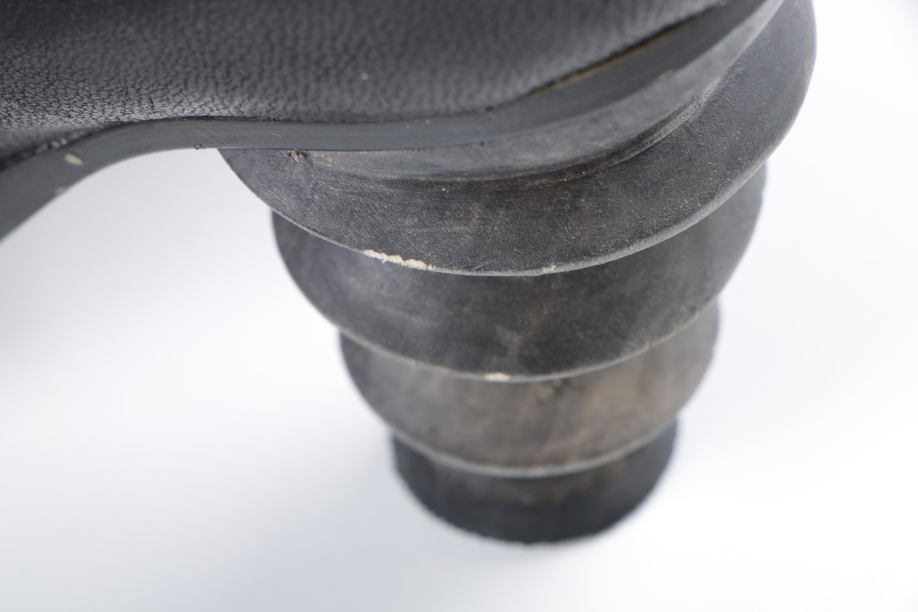 Irregular Choice Black Leather Spool Heel Boots