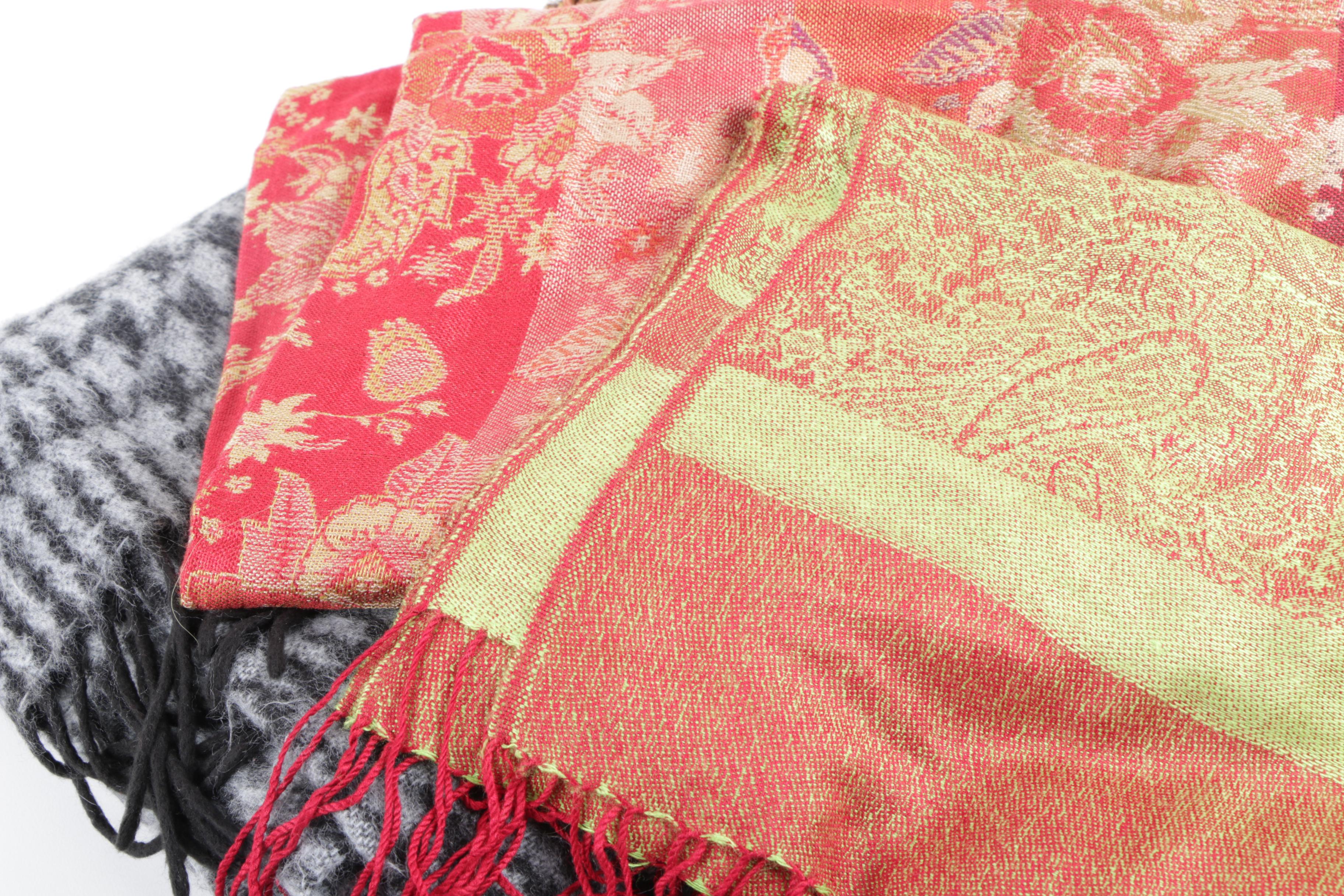 Wraps and Scarves Including Mink Fur Tails