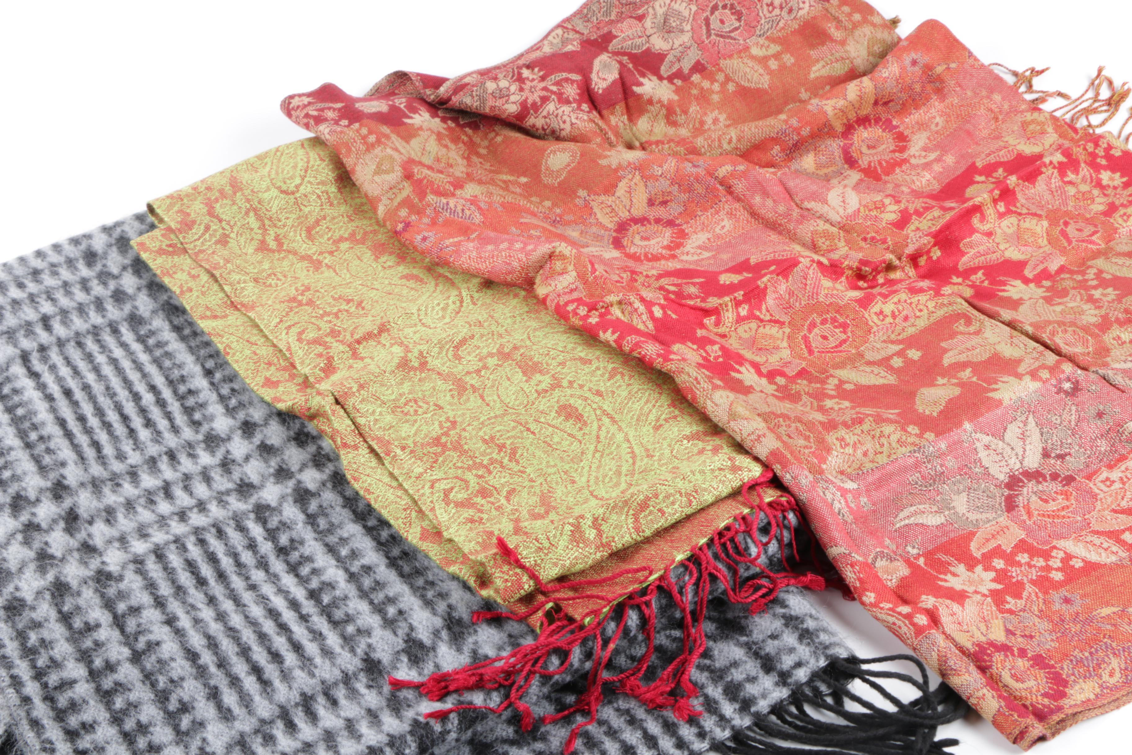 Wraps and Scarves Including Mink Fur Tails