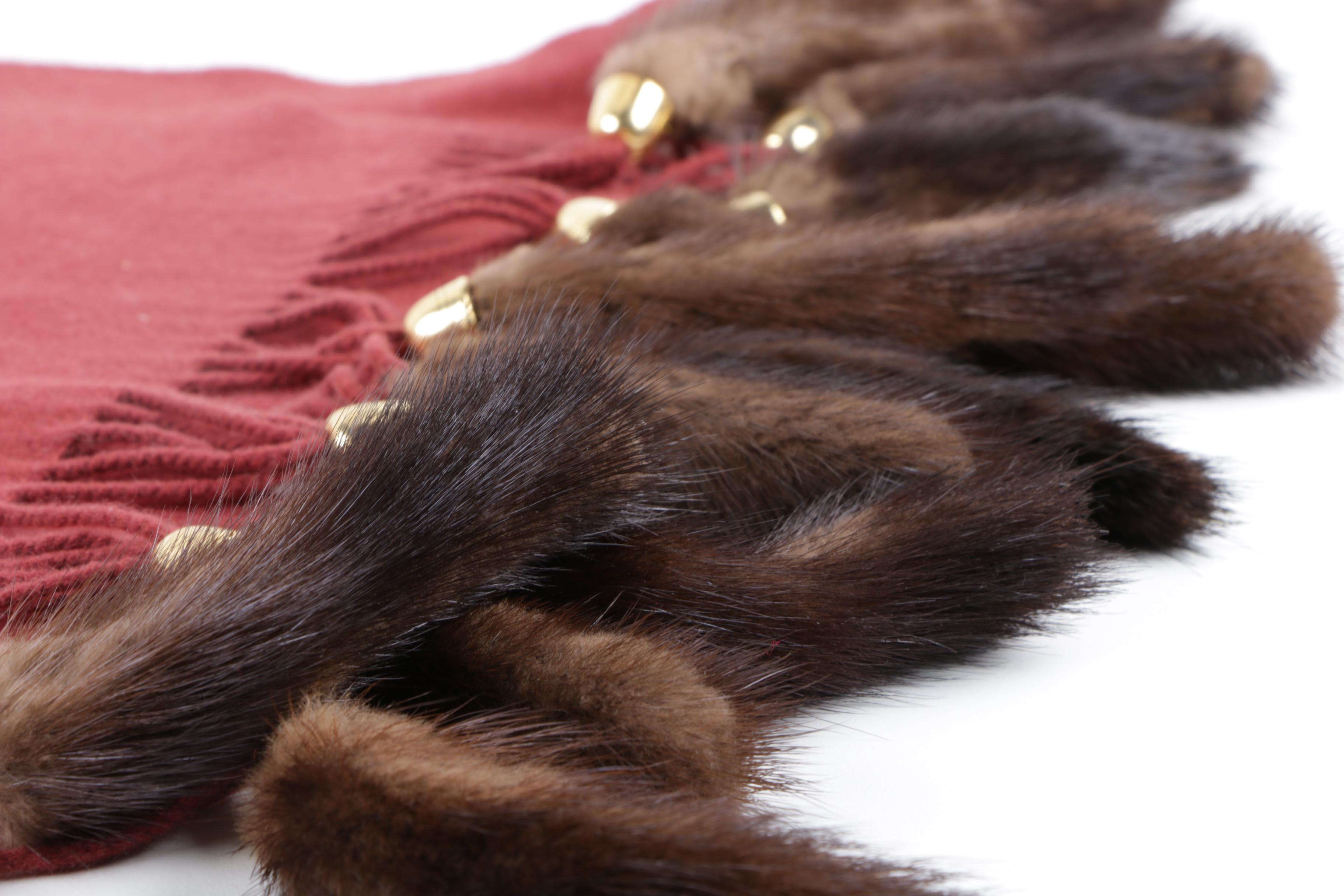 Wraps and Scarves Including Mink Fur Tails