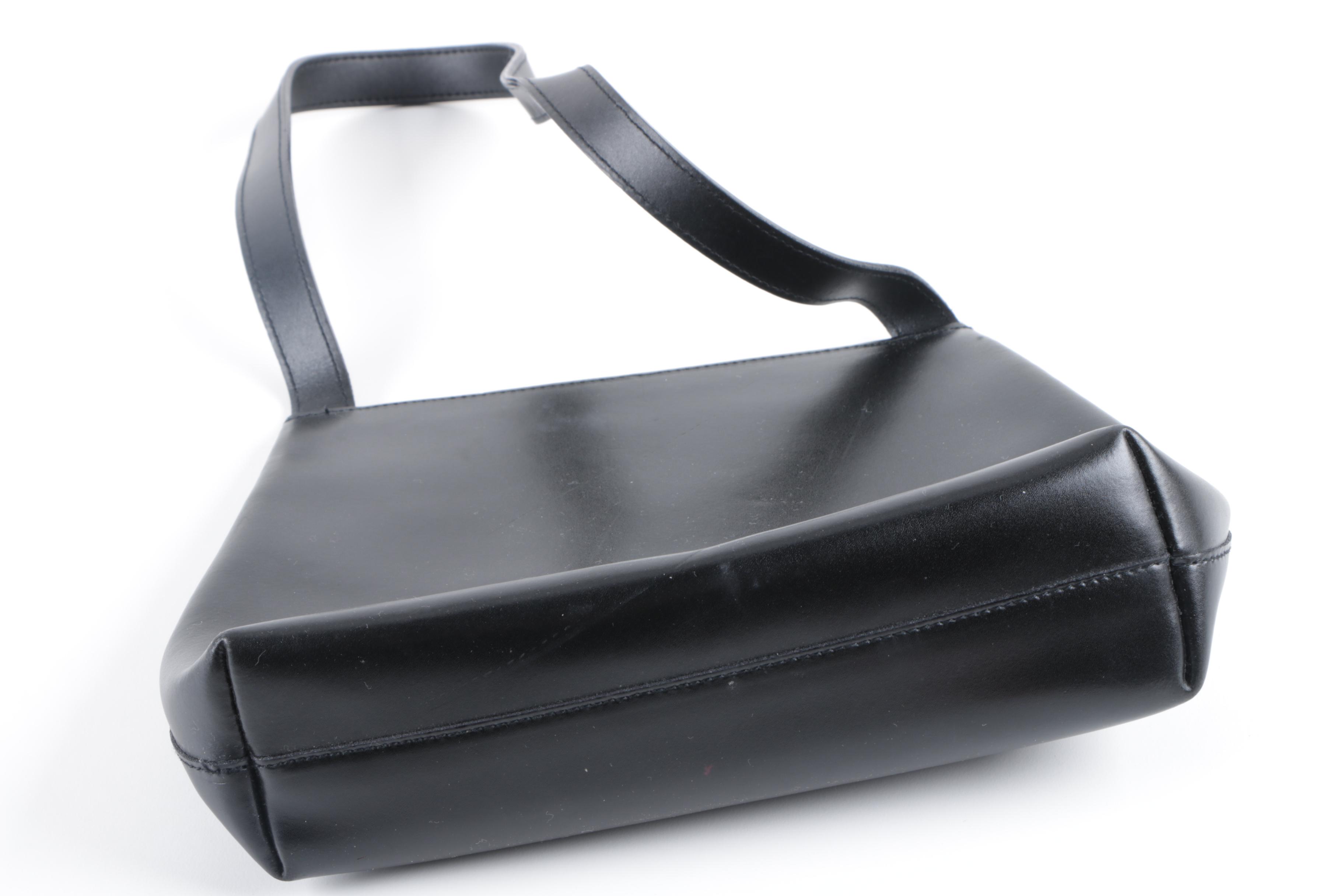 Furla Black Leather Flap Front Shoulder Bag