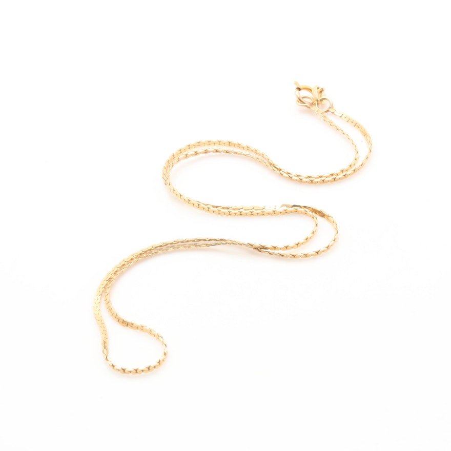 14K Yellow Gold Chain Necklace