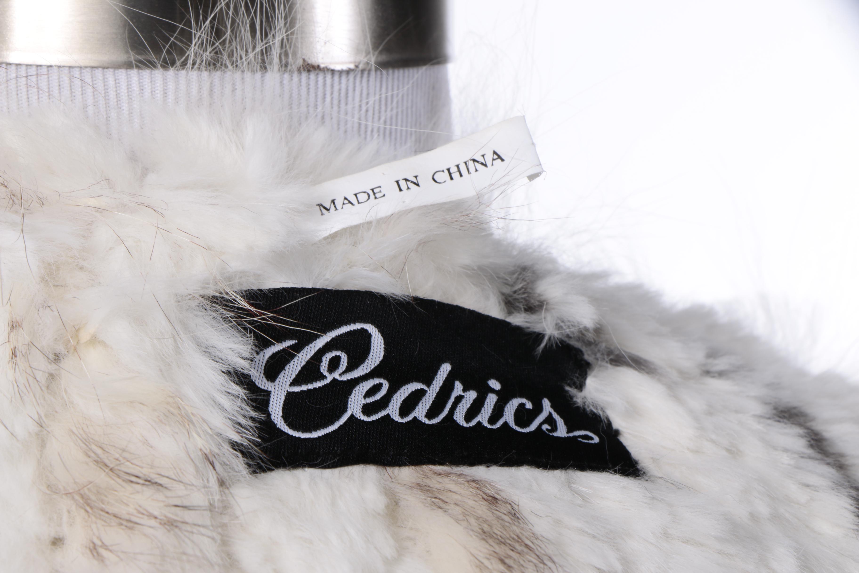 Cedrics Knit Rabbit Fur with Fox Fur and Racoon Fur Poncho