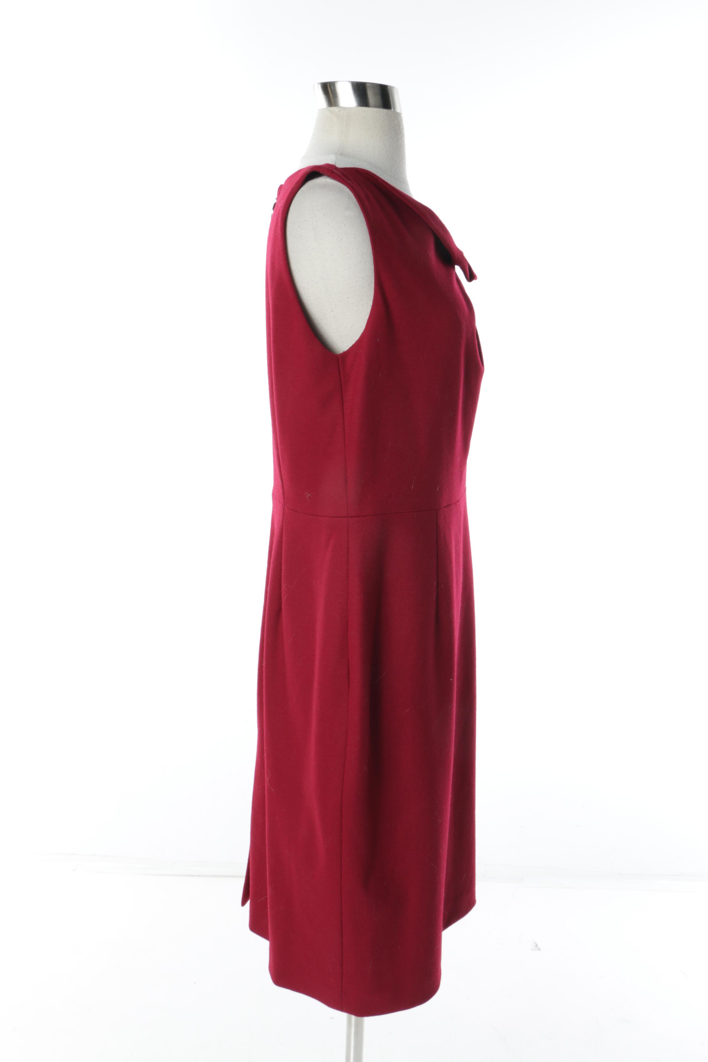 Elie Tahari Red Sleeveless Sheath Dress