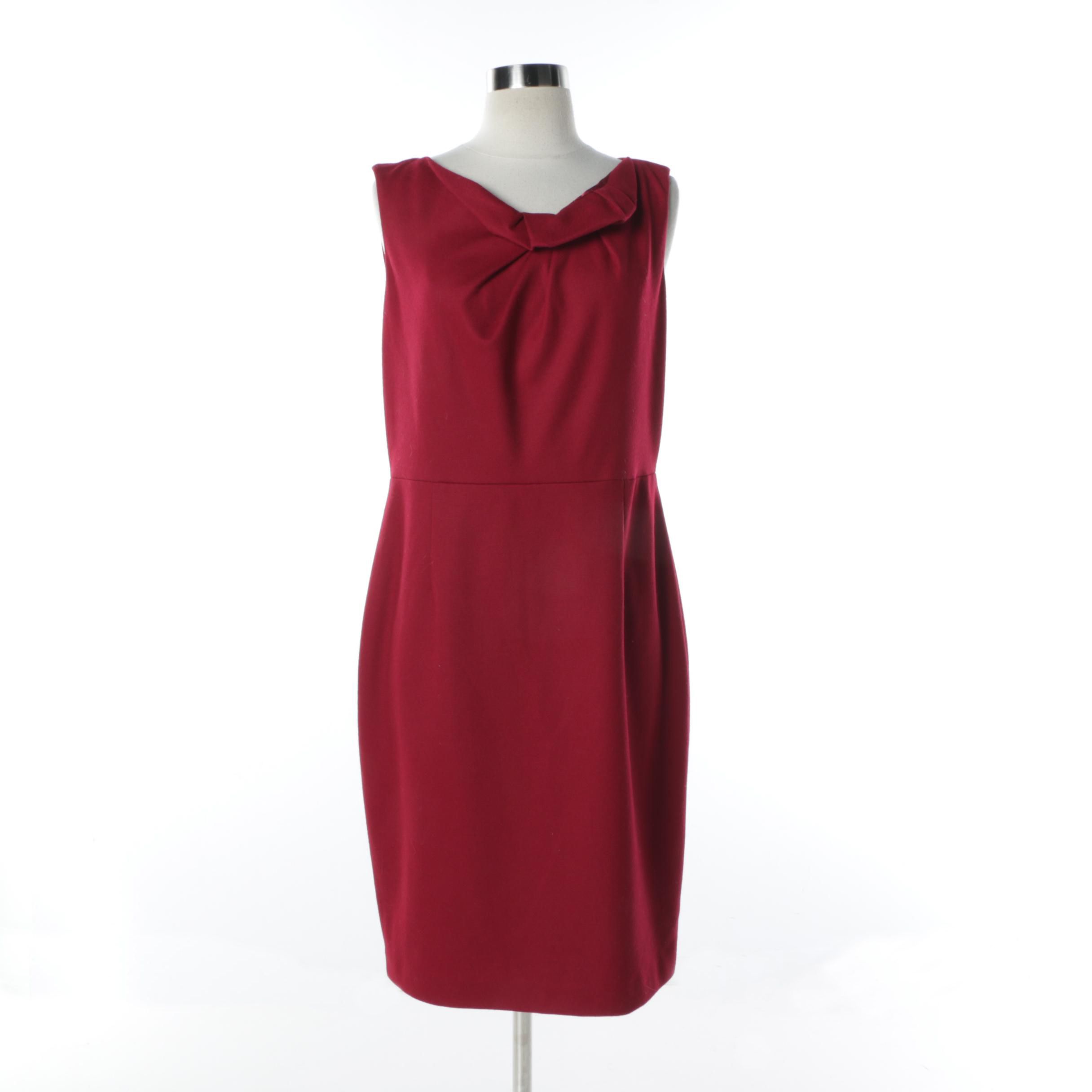 Elie Tahari Red Sleeveless Sheath Dress