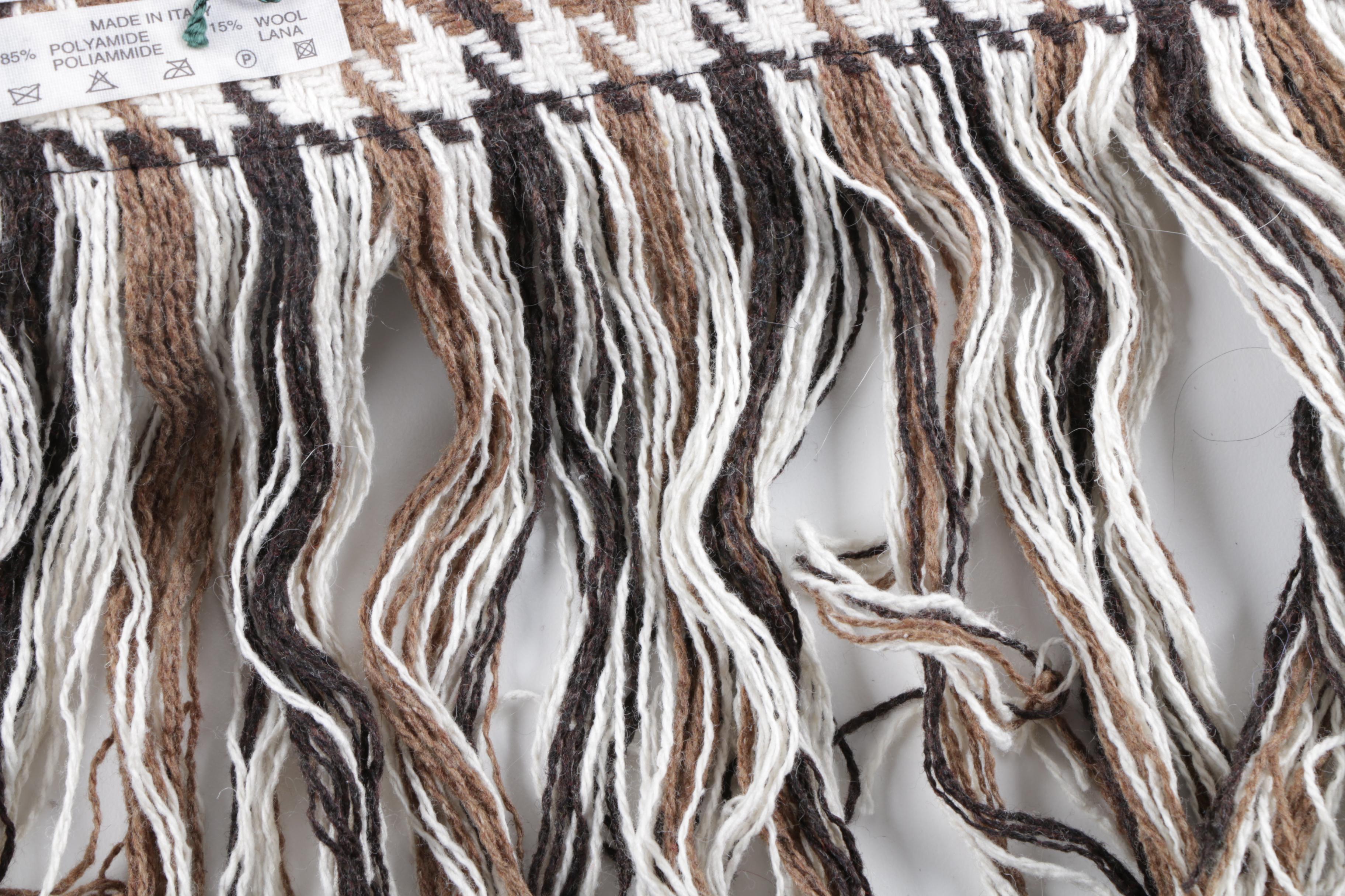 Bencivenga Couture Brown Houndstooth Accessories with Mink Fur Accents