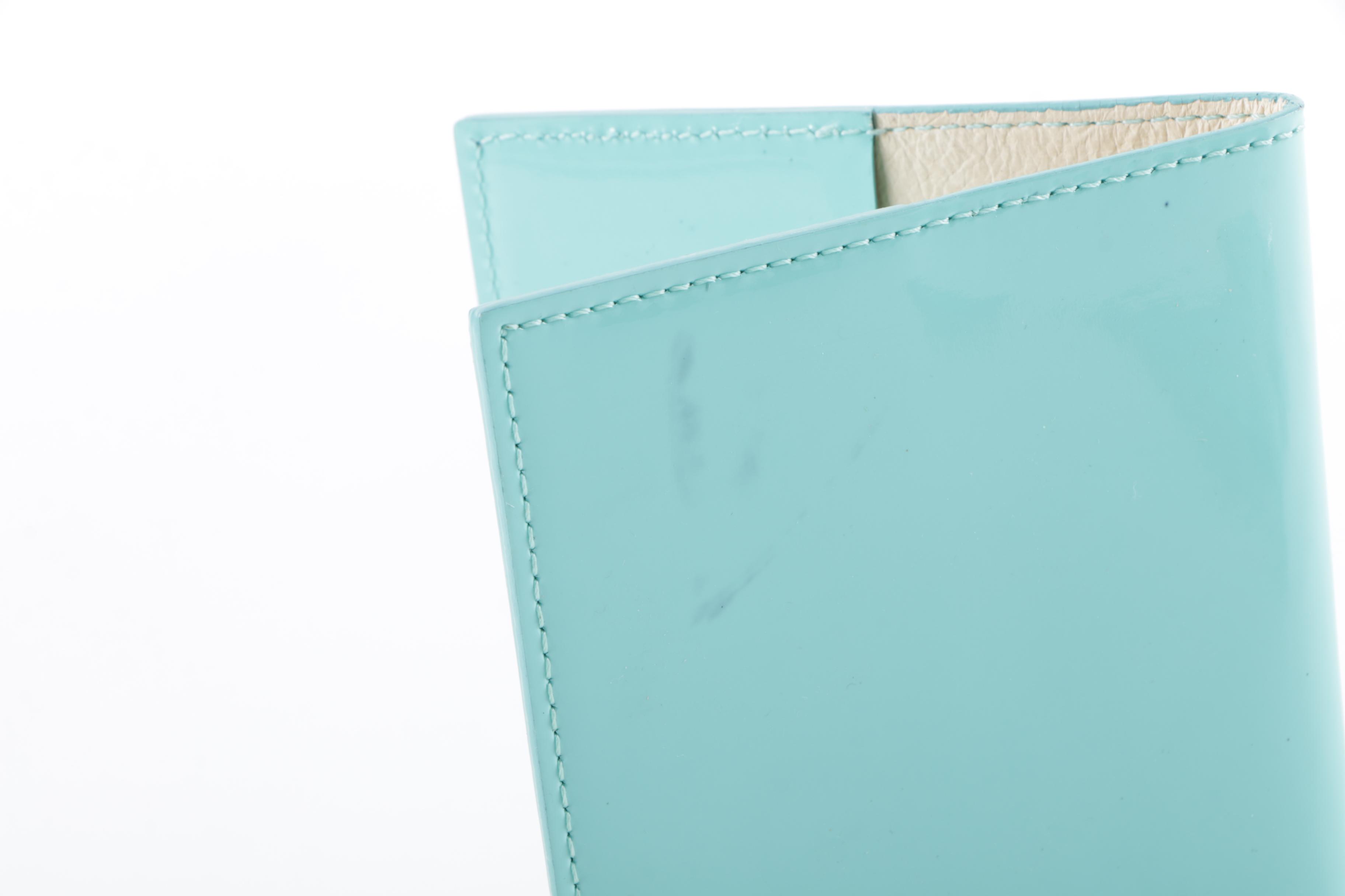 Tiffany & Co. Teal Leather Passport Holder and Luggage Tags