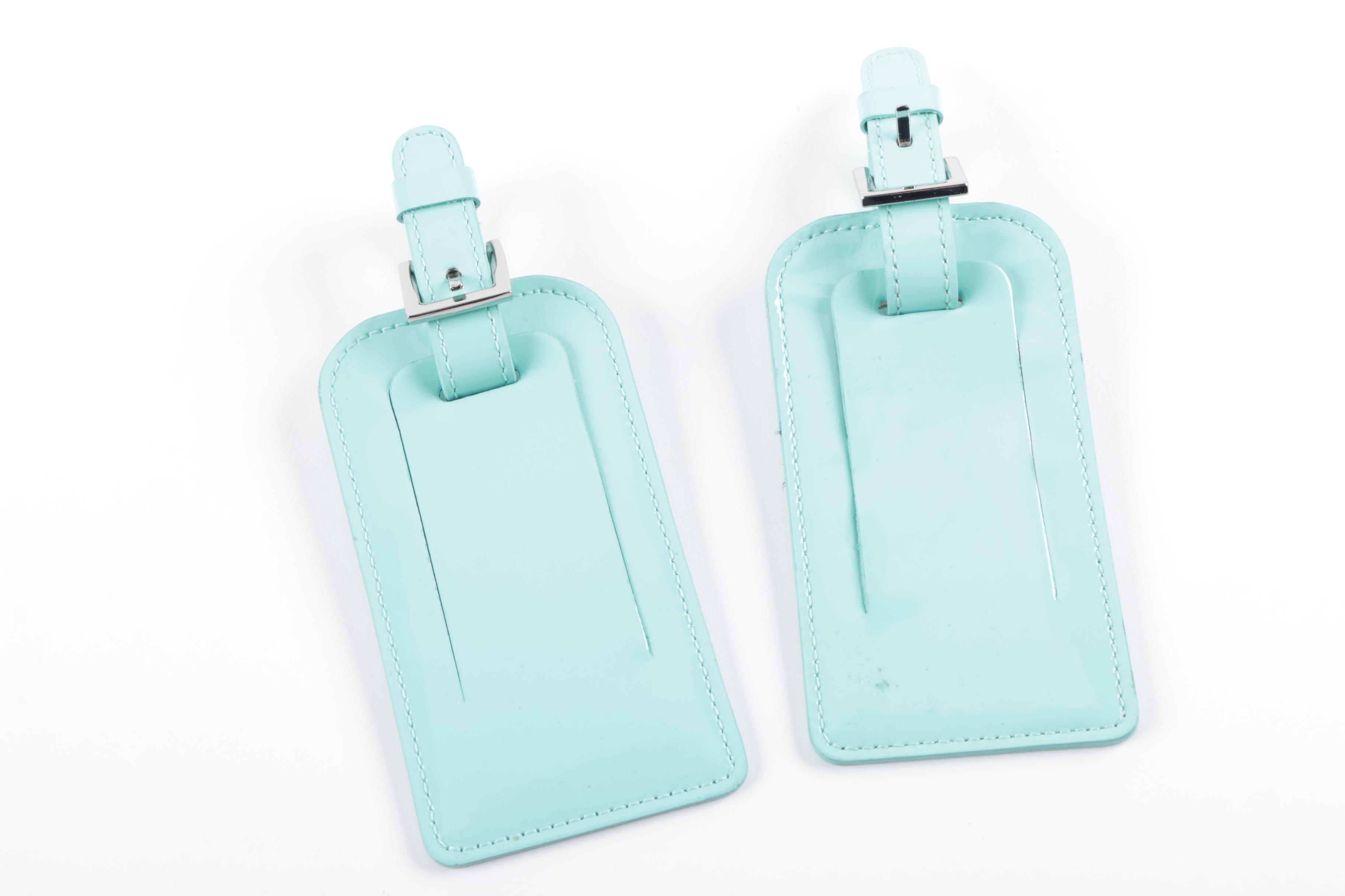 Tiffany & Co. Teal Leather Passport Holder and Luggage Tags