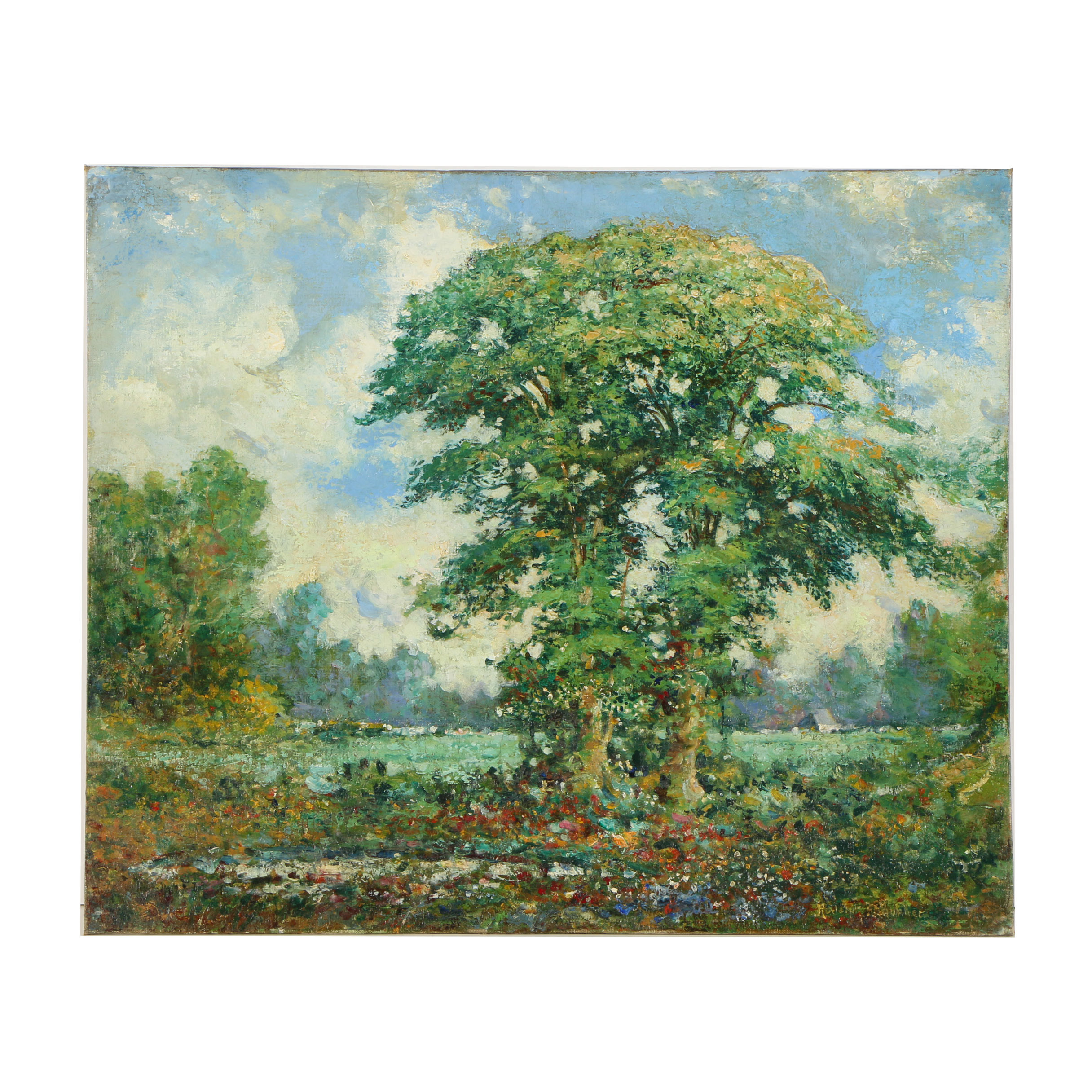 Rudolph F. Bunner Oil Painting "Twin Oaks"