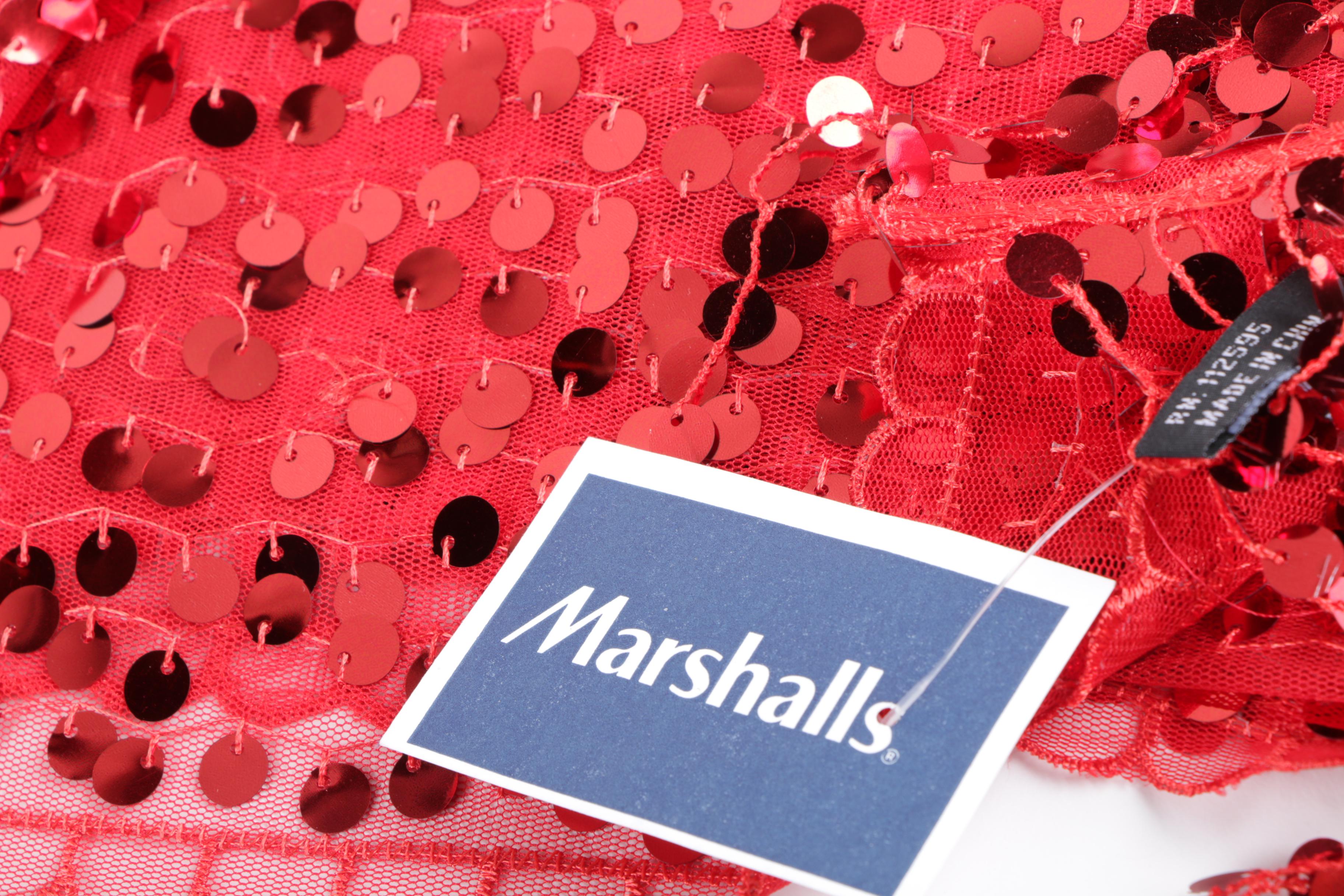 Red Pashmina and Sequined Fashion Scarves Including Iman