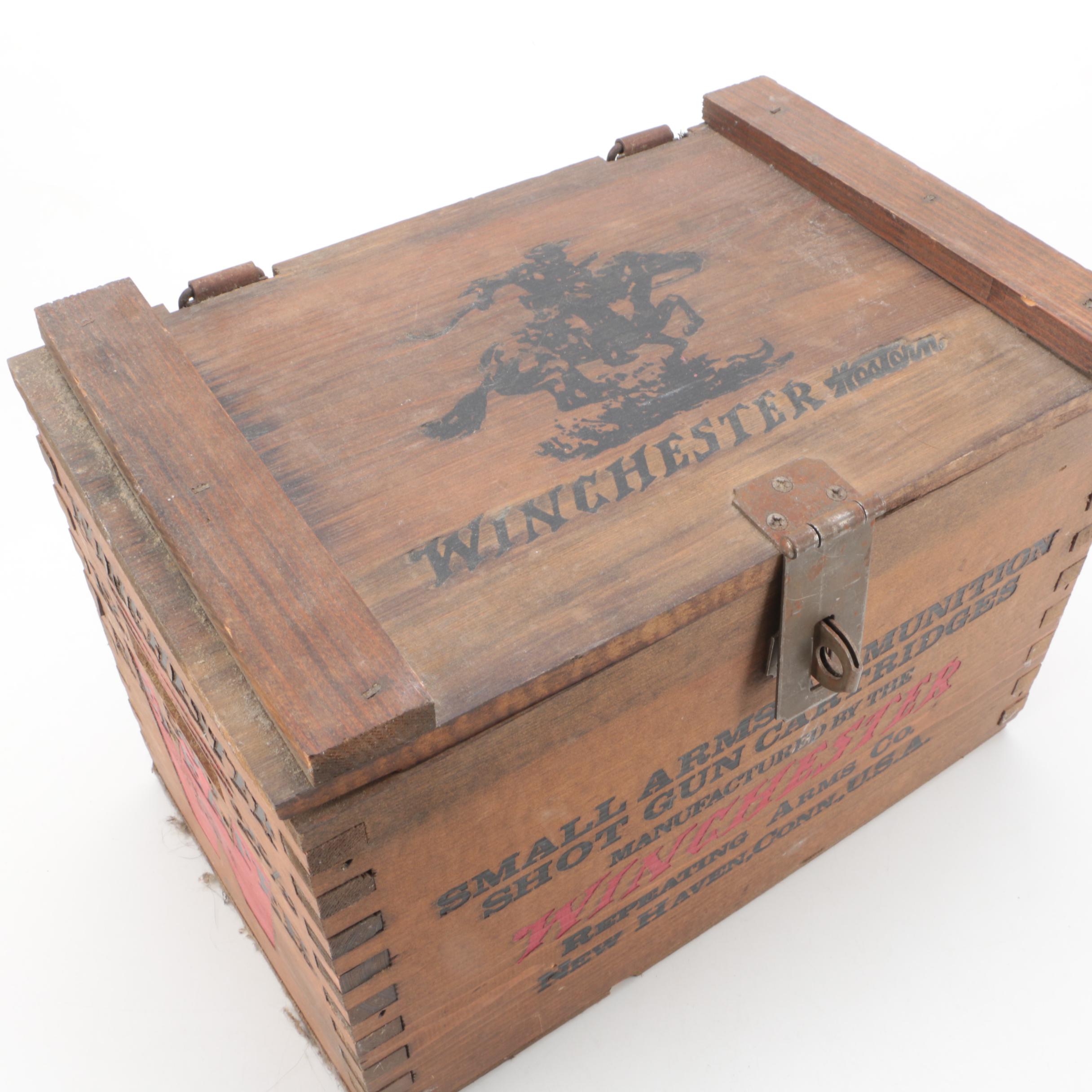 Vintage Winchester Wooden Ammunition Box