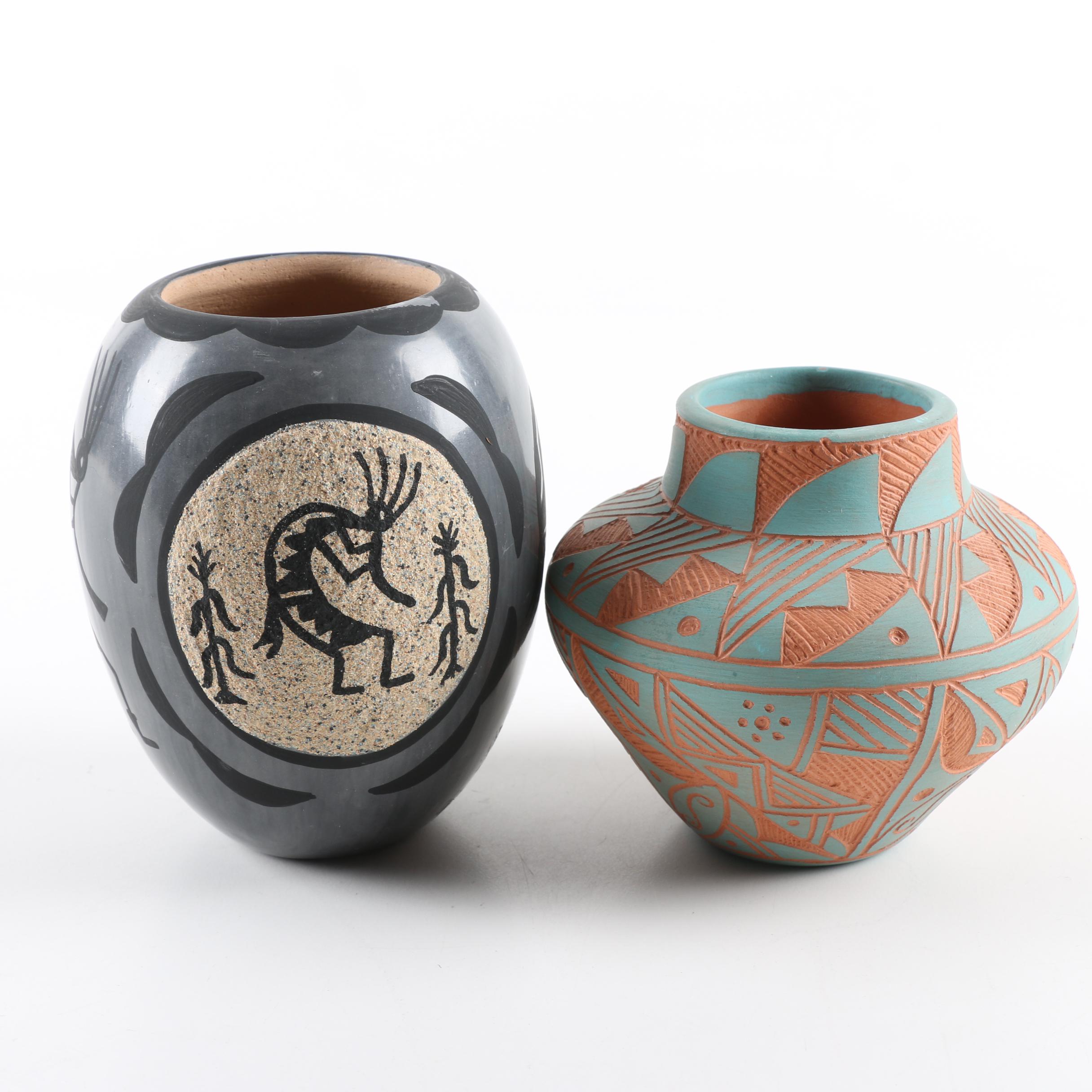 Signed Jemez and Acoma Pueblo Pots