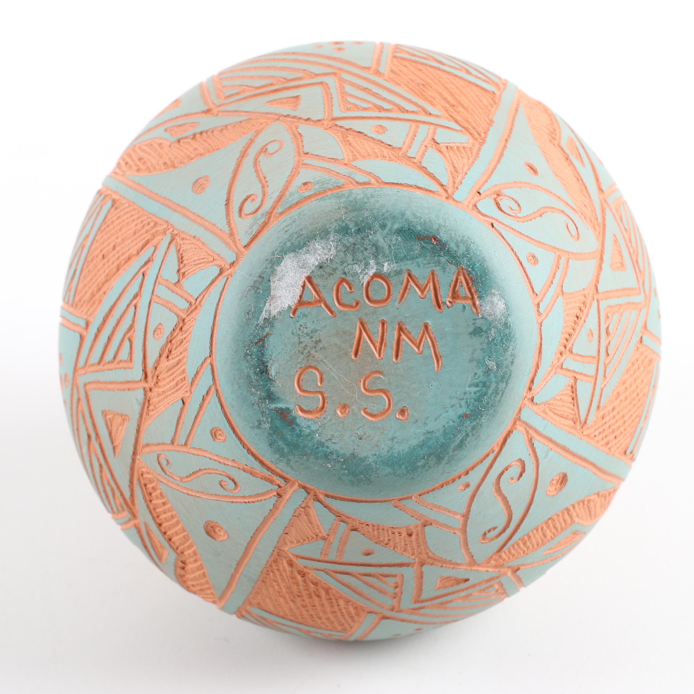 Signed Jemez and Acoma Pueblo Pots