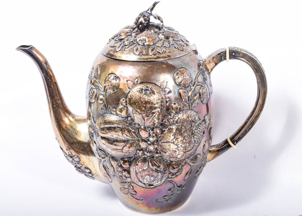 Vintage German Repoussé Hestermann Ernst 800 Silver Service From Germany