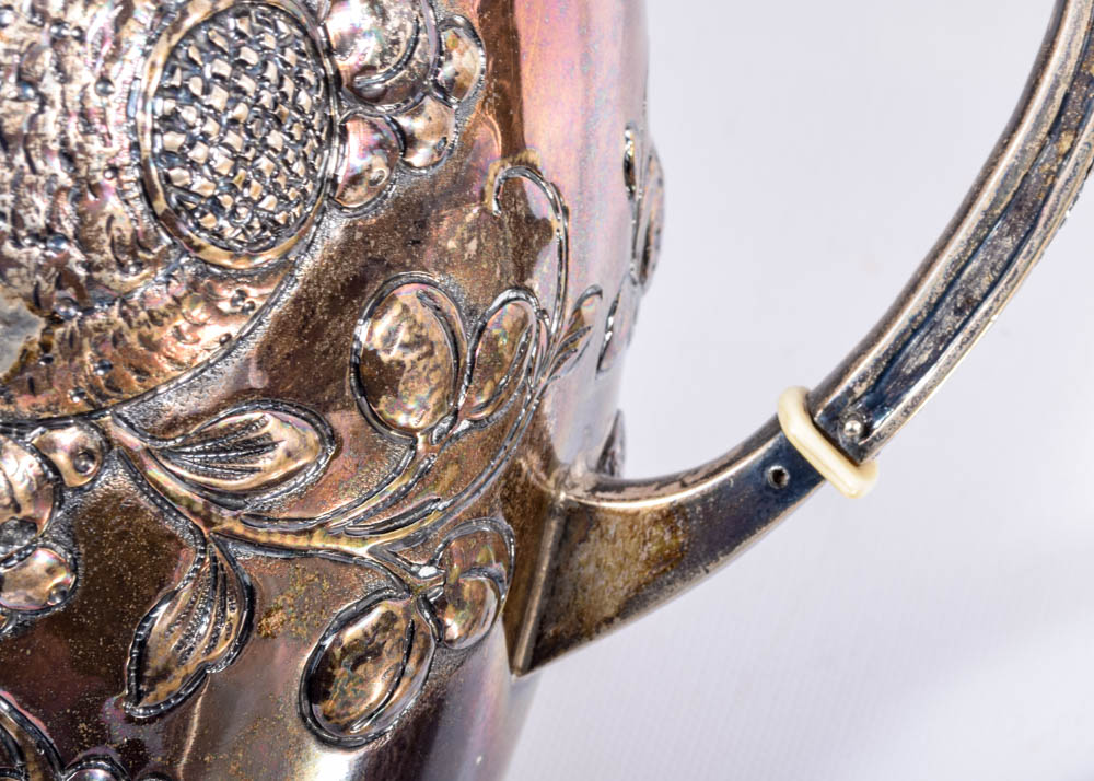 Vintage German Repoussé Hestermann Ernst 800 Silver Service From Germany