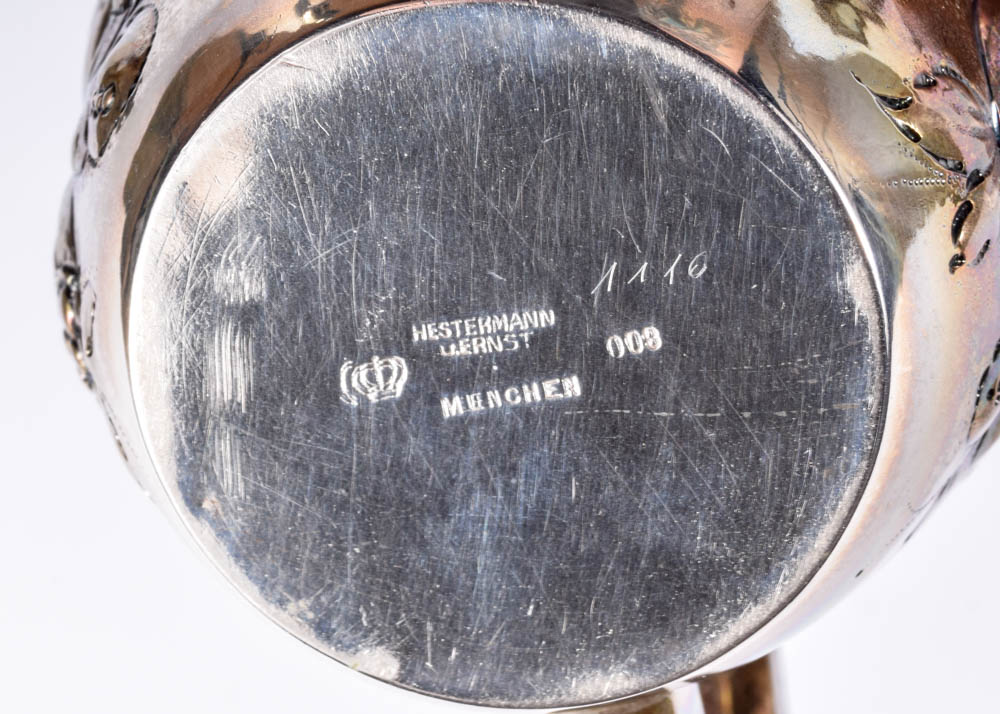 Vintage German Repoussé Hestermann Ernst 800 Silver Service From Germany