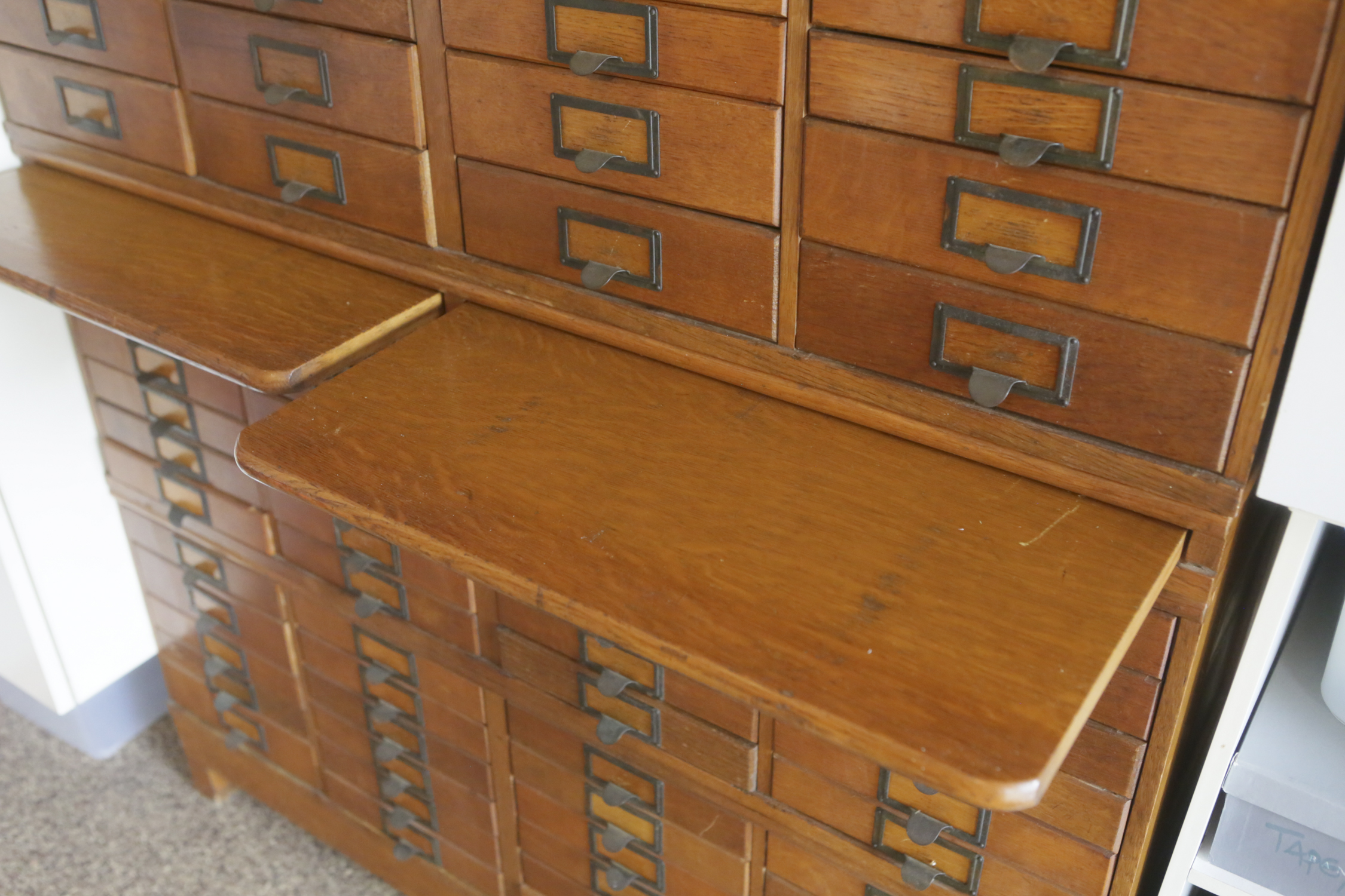 Vintage Oak Stacked File Cabinet by P.A. Wetzel Company