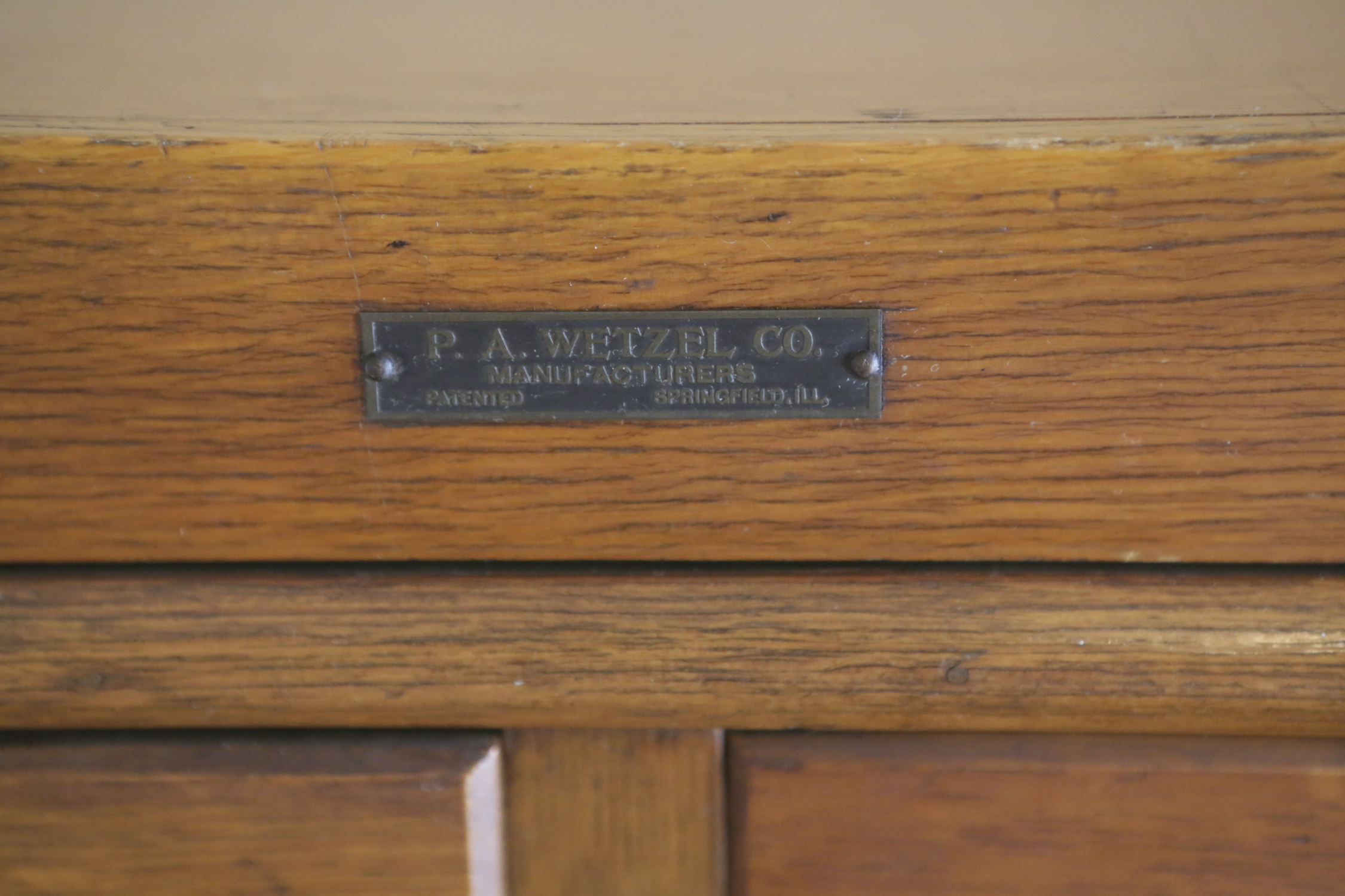 Vintage Oak Stacked File Cabinet by P.A. Wetzel Company