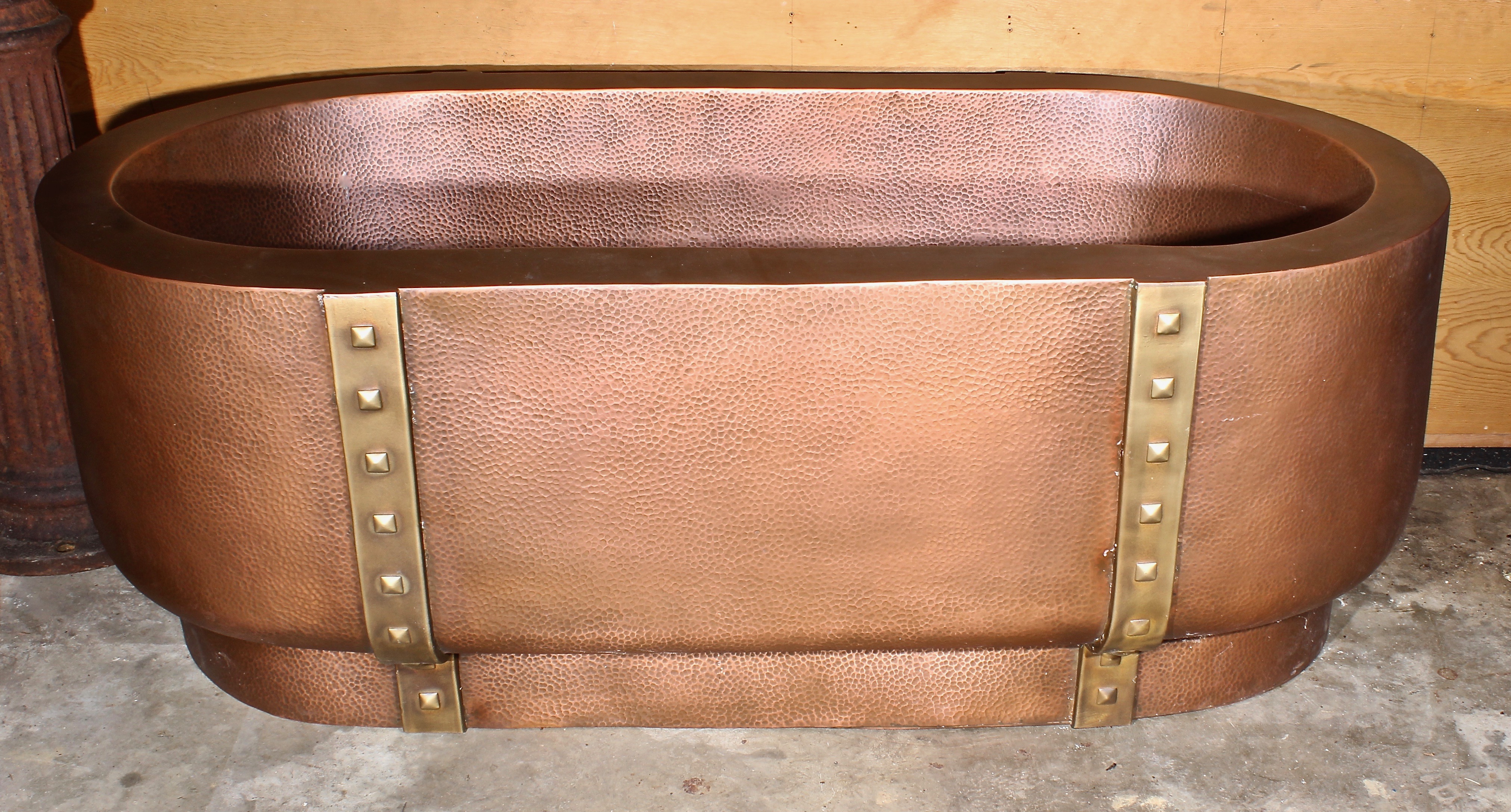 Hand Crafted Hammered Copper Soaking Tub